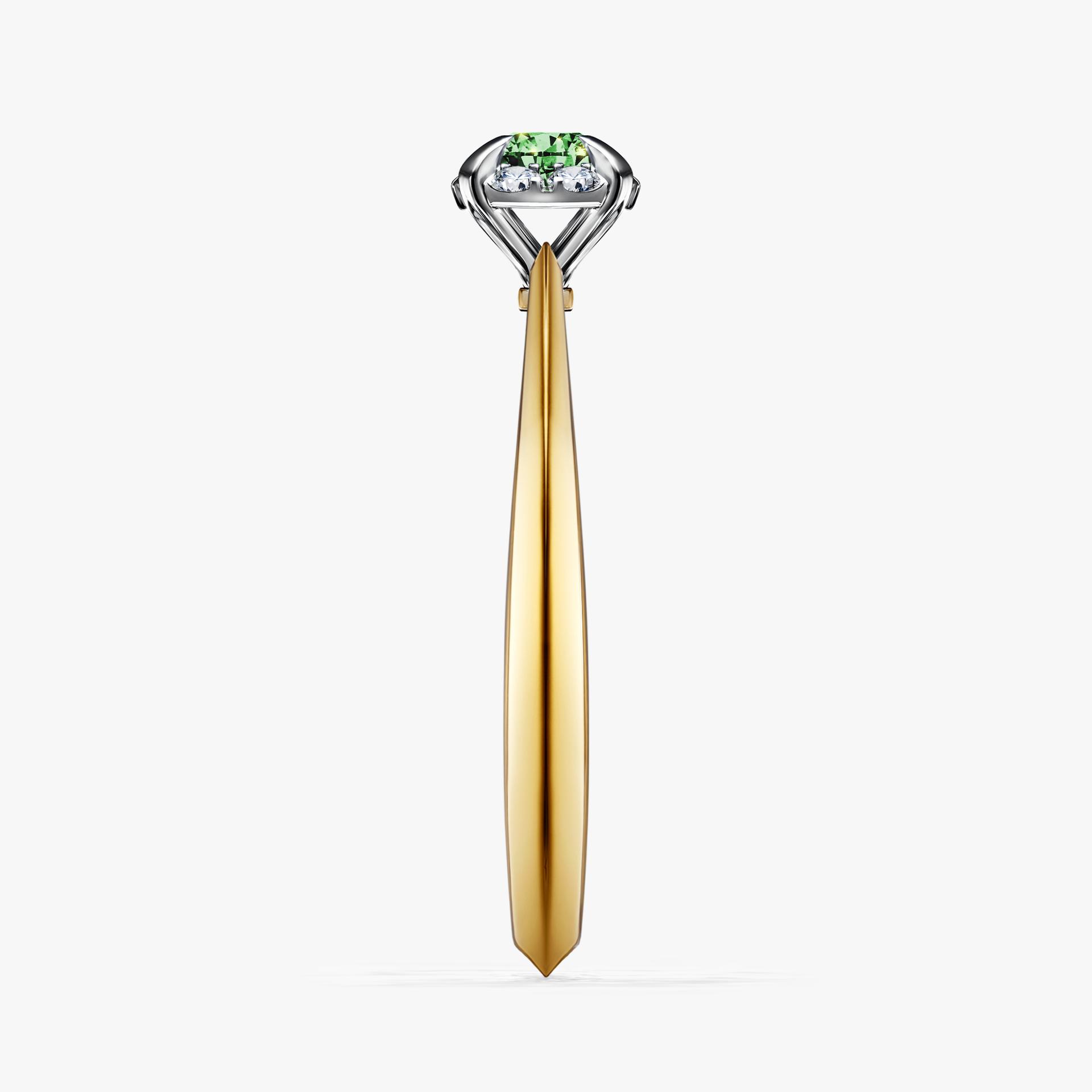 Pierscionek zareczynowy z diamentem zielony_ciemny 014 CT z zoltego zlota my beauty 03