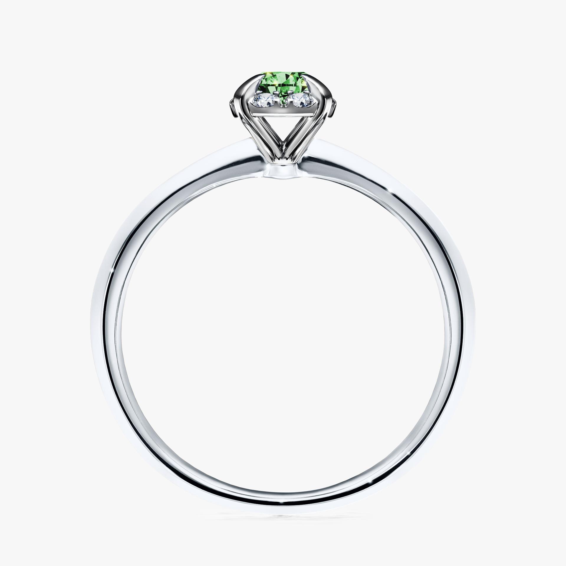 Pierscionek zareczynowy z diamentem zielony_ciemny 033 CT z bialego zlota my beauty 02