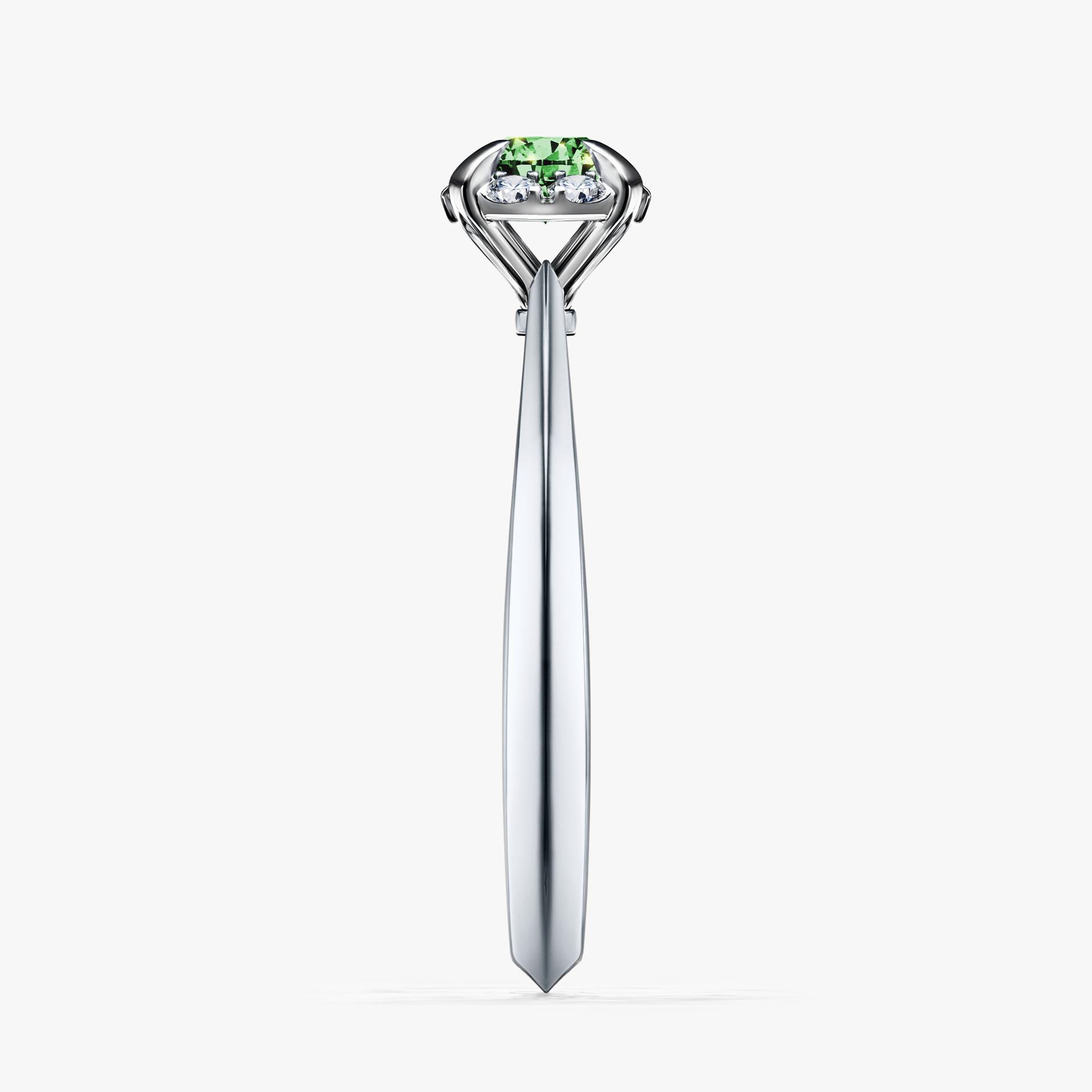 Pierscionek zareczynowy z diamentem zielony_ciemny 033 CT z bialego zlota my beauty 03