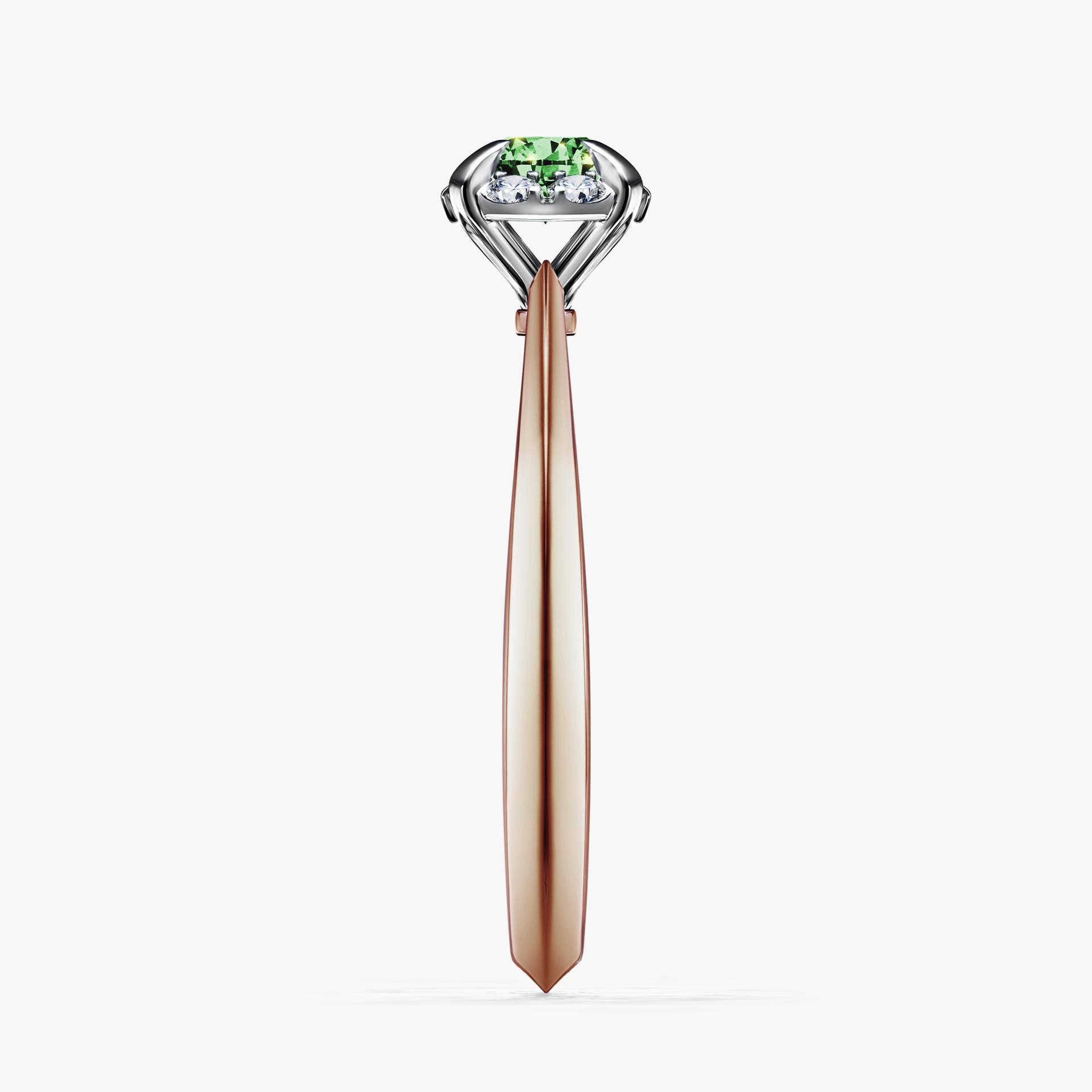 Pierscionek zareczynowy z diamentem zielony_ciemny 033 CT z rozowego zlota my beauty 03