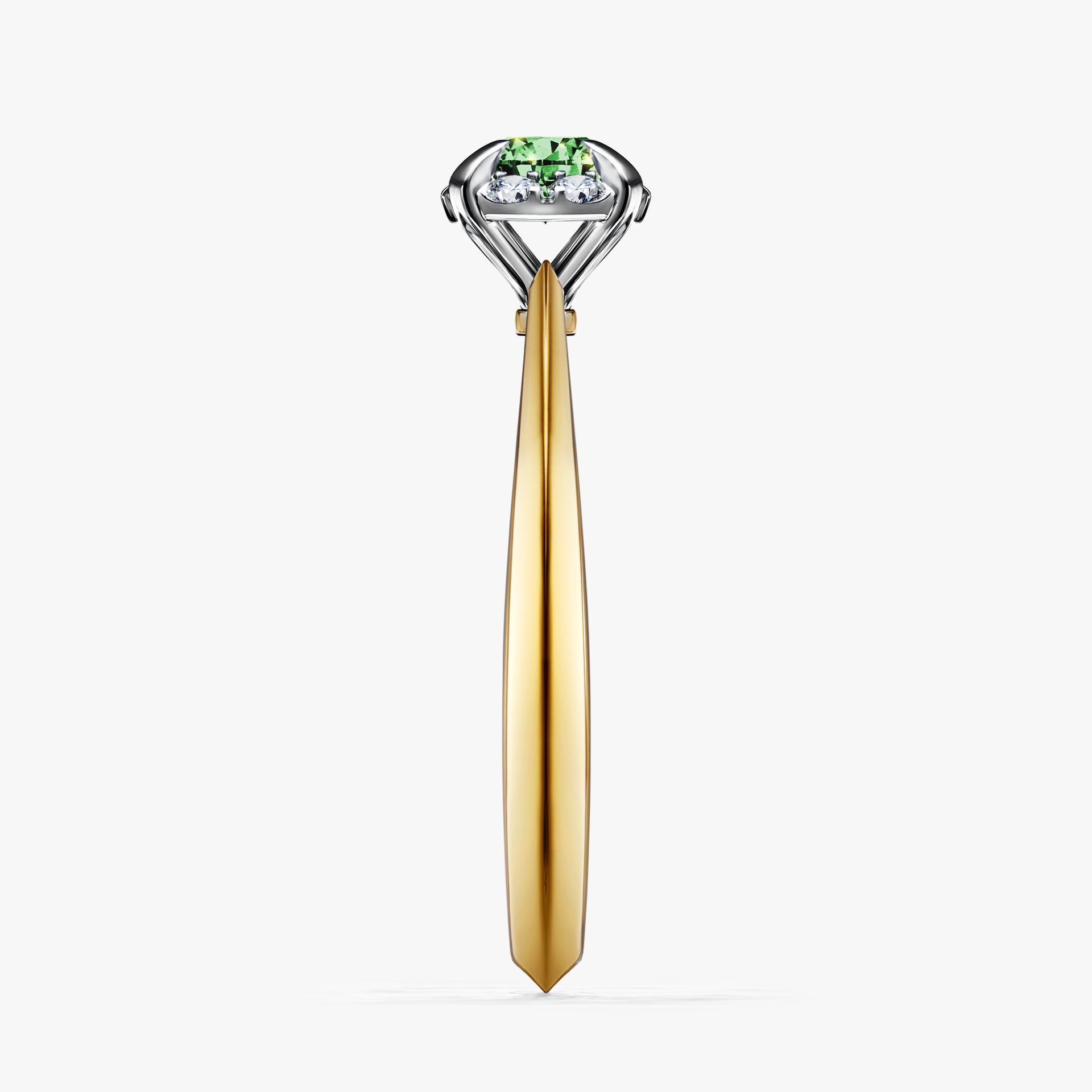 Pierscionek zareczynowy z diamentem zielony_ciemny 033 CT z zoltego zlota my beauty 03