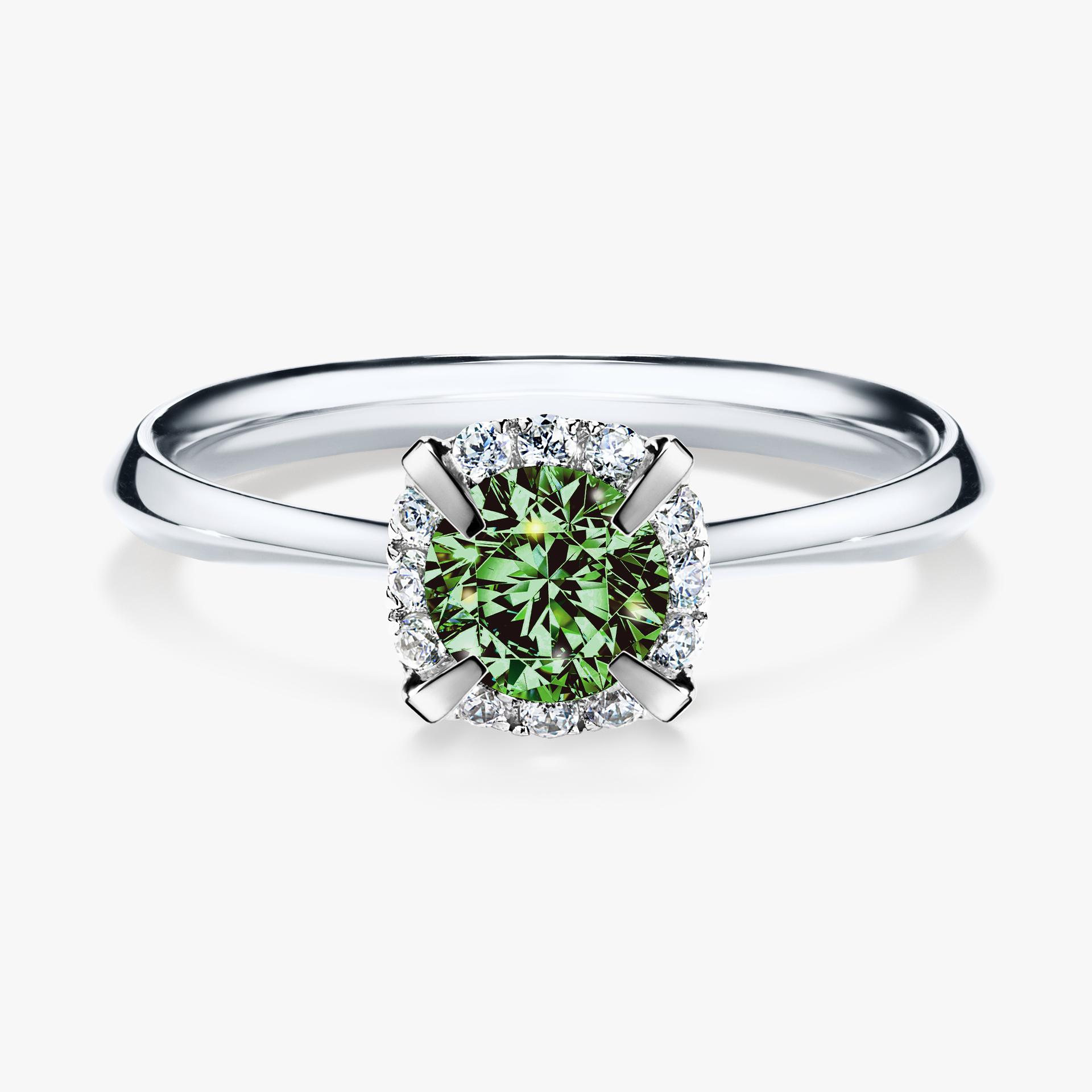 Pierscionek zareczynowy z diamentem zielony_ciemny 062 CT z bialego zlota my beauty 01