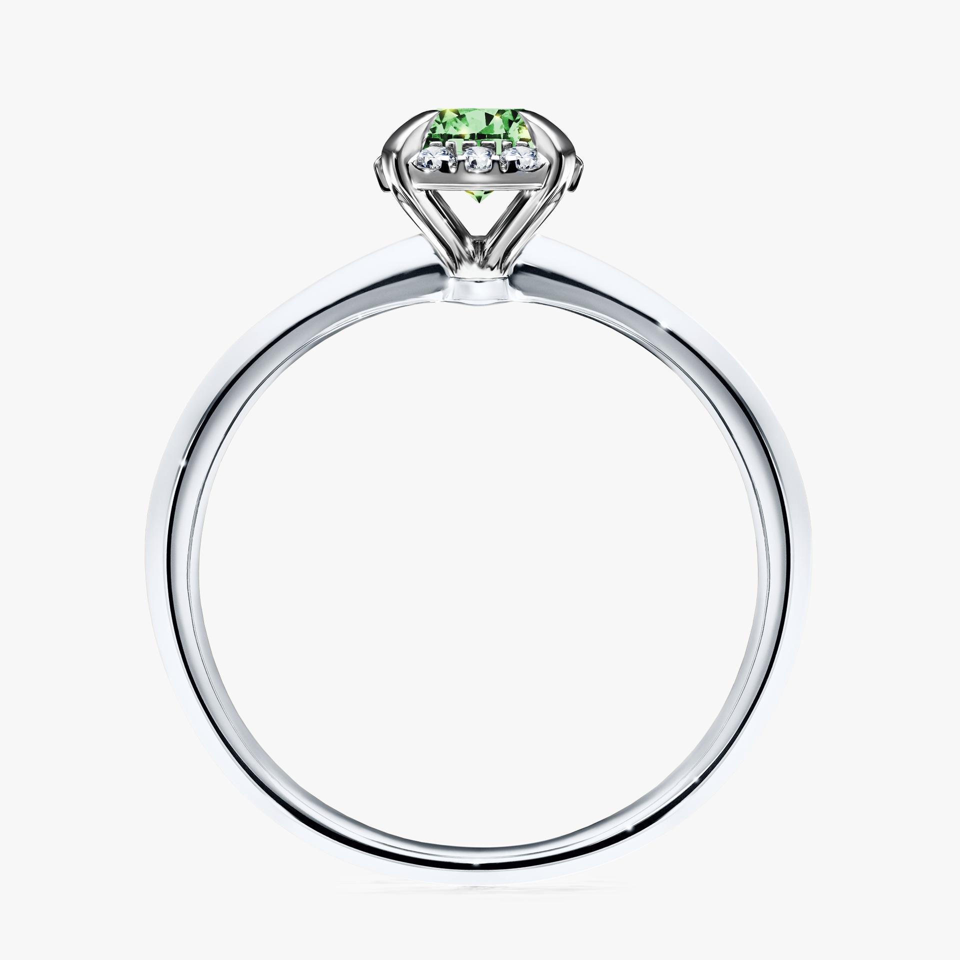 Pierscionek zareczynowy z diamentem zielony_ciemny 062 CT z bialego zlota my beauty 02