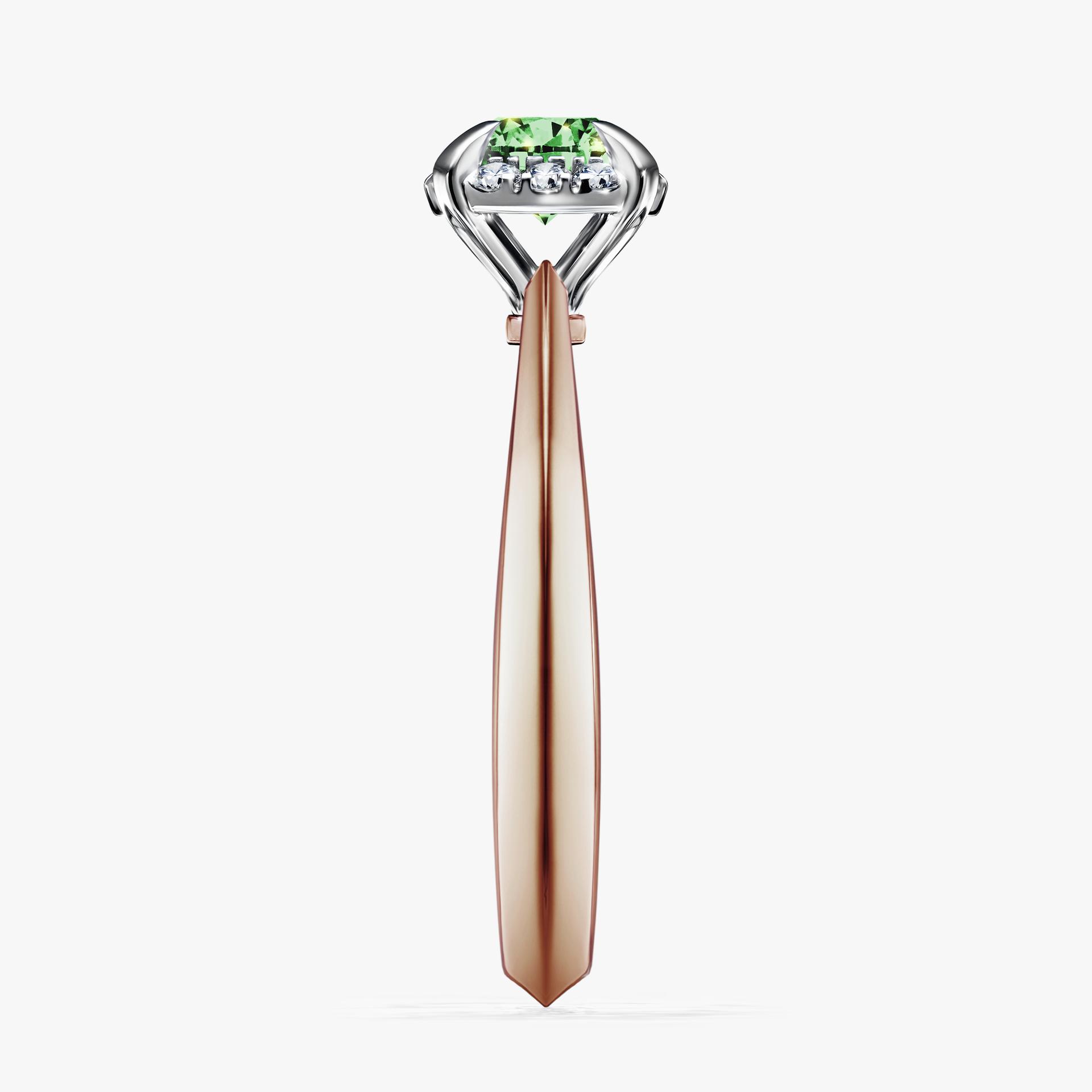 Pierscionek zareczynowy z diamentem zielony_ciemny 062 CT z rozowego zlota my beauty 03