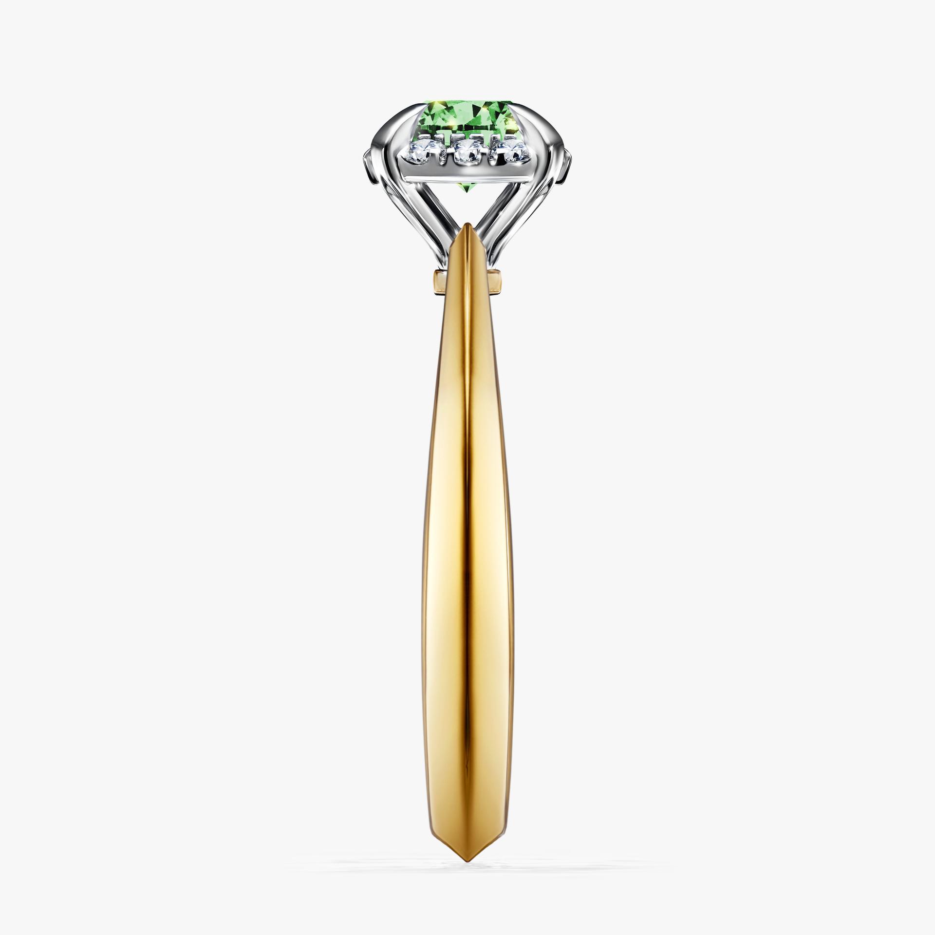 Pierscionek zareczynowy z diamentem zielony_ciemny 062 CT z zoltego zlota my beauty 03