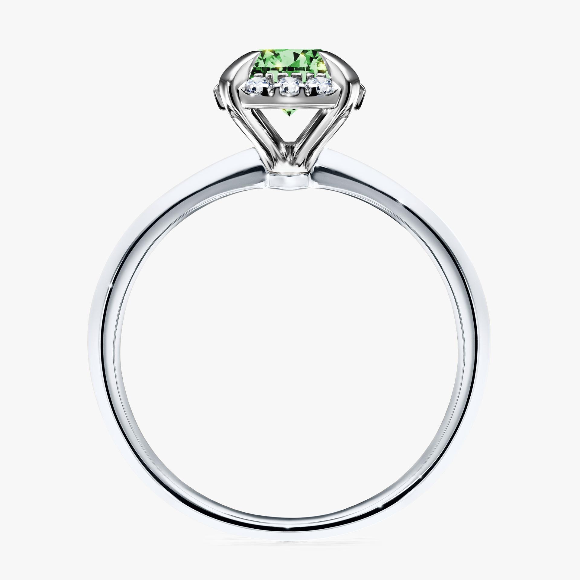 Pierscionek zareczynowy z diamentem zielony_ciemny 098 CT z bialego zlota my beauty 02
