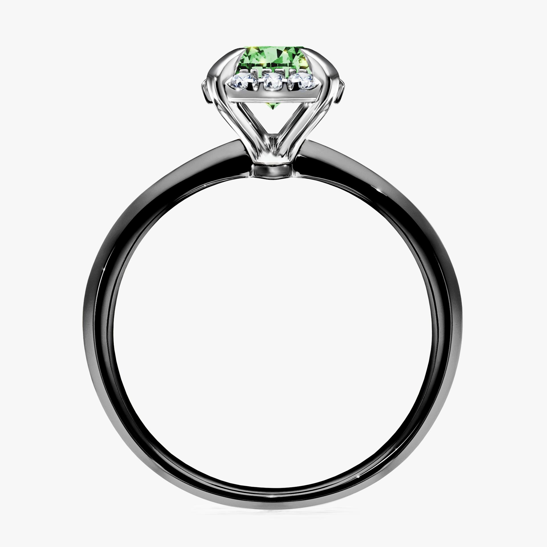 Pierscionek zareczynowy z diamentem zielony_ciemny 098 CT z czarnego zlota my beauty 02
