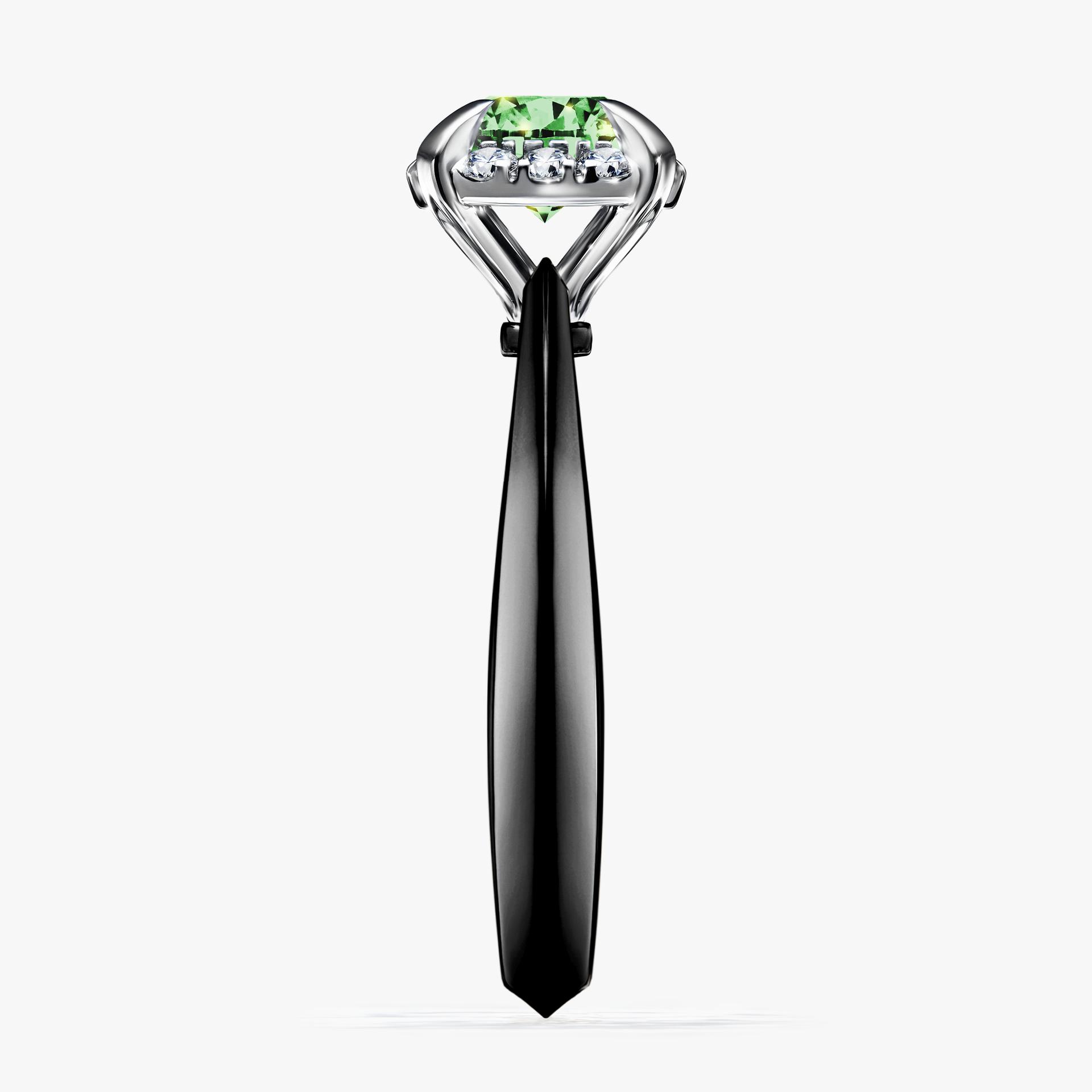 Pierscionek zareczynowy z diamentem zielony_ciemny 098 CT z czarnego zlota my beauty 03