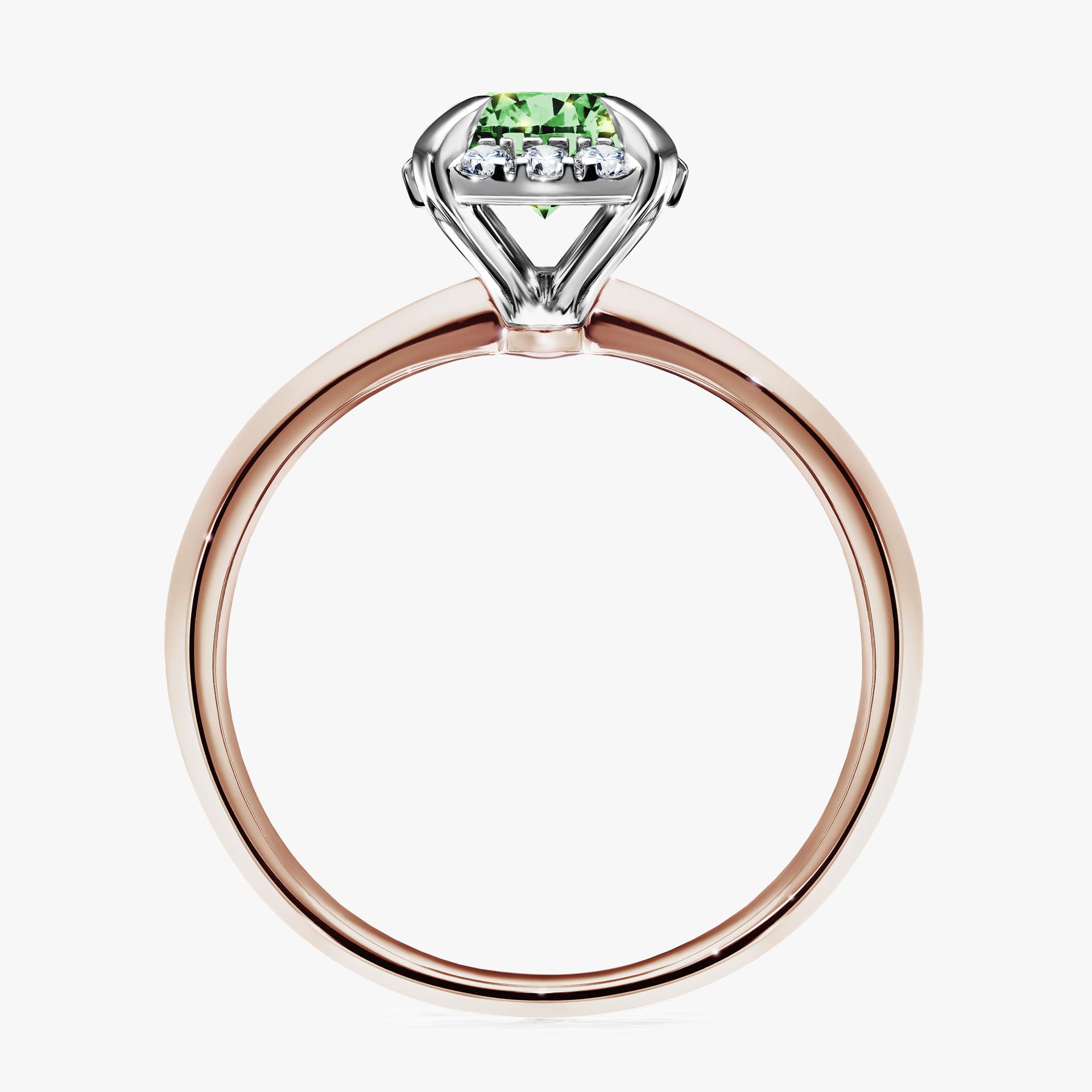 Pierscionek zareczynowy z diamentem zielony_ciemny 098 CT z rozowego zlota my beauty 02