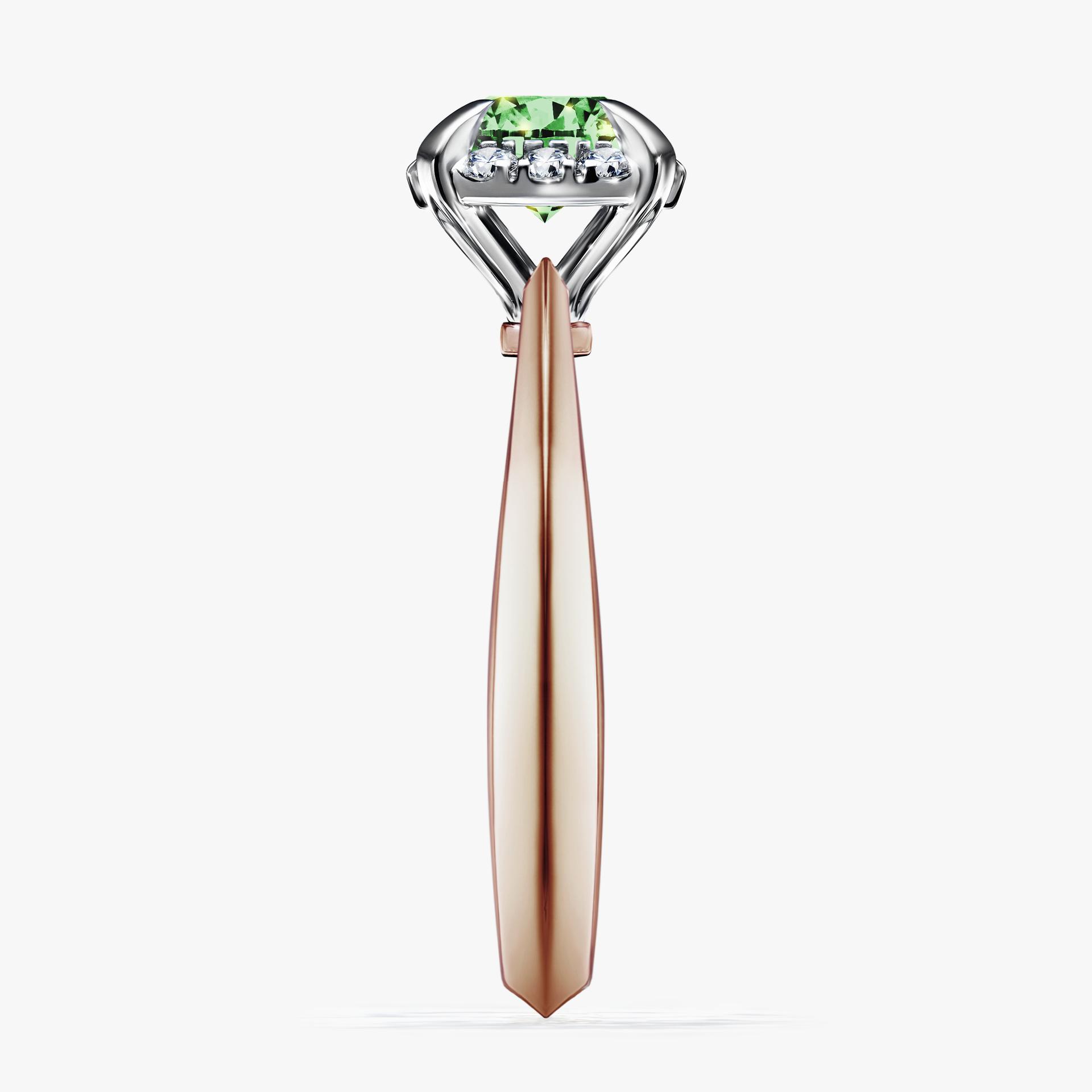 Pierscionek zareczynowy z diamentem zielony_ciemny 098 CT z rozowego zlota my beauty 03