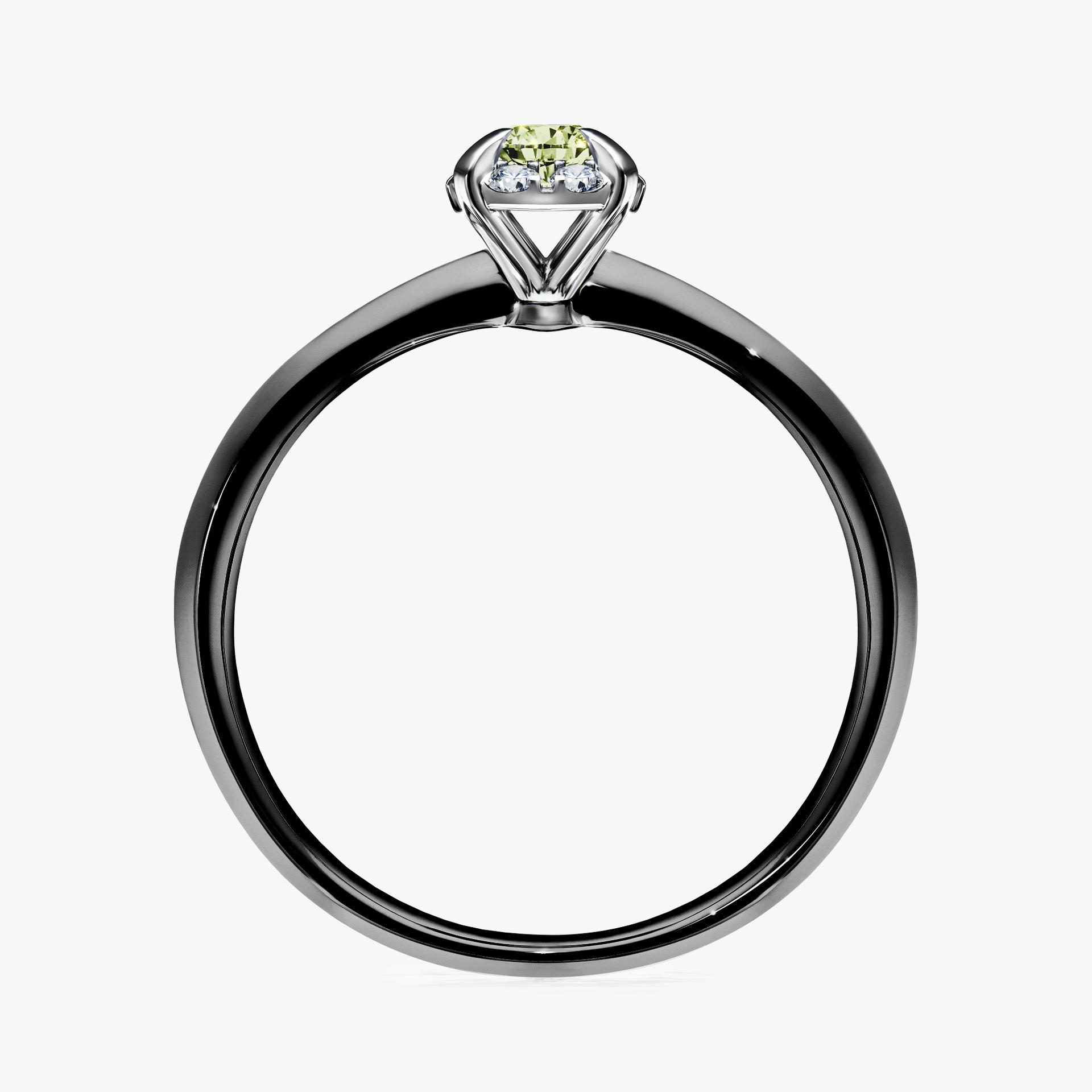 Pierscionek zareczynowy z diamentem zielony_jasny 014 CT z czarnego zlota my beauty 02