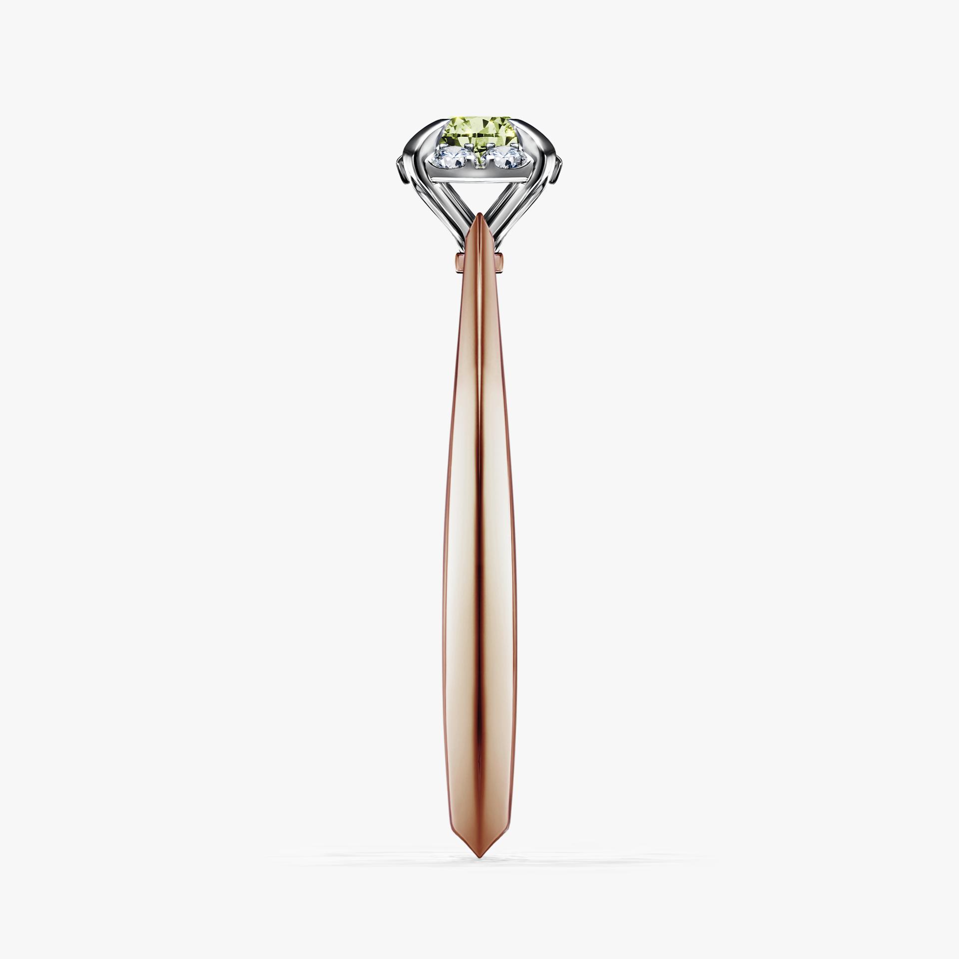 Pierscionek zareczynowy z diamentem zielony_jasny 014 CT z rozowego zlota my beauty 03