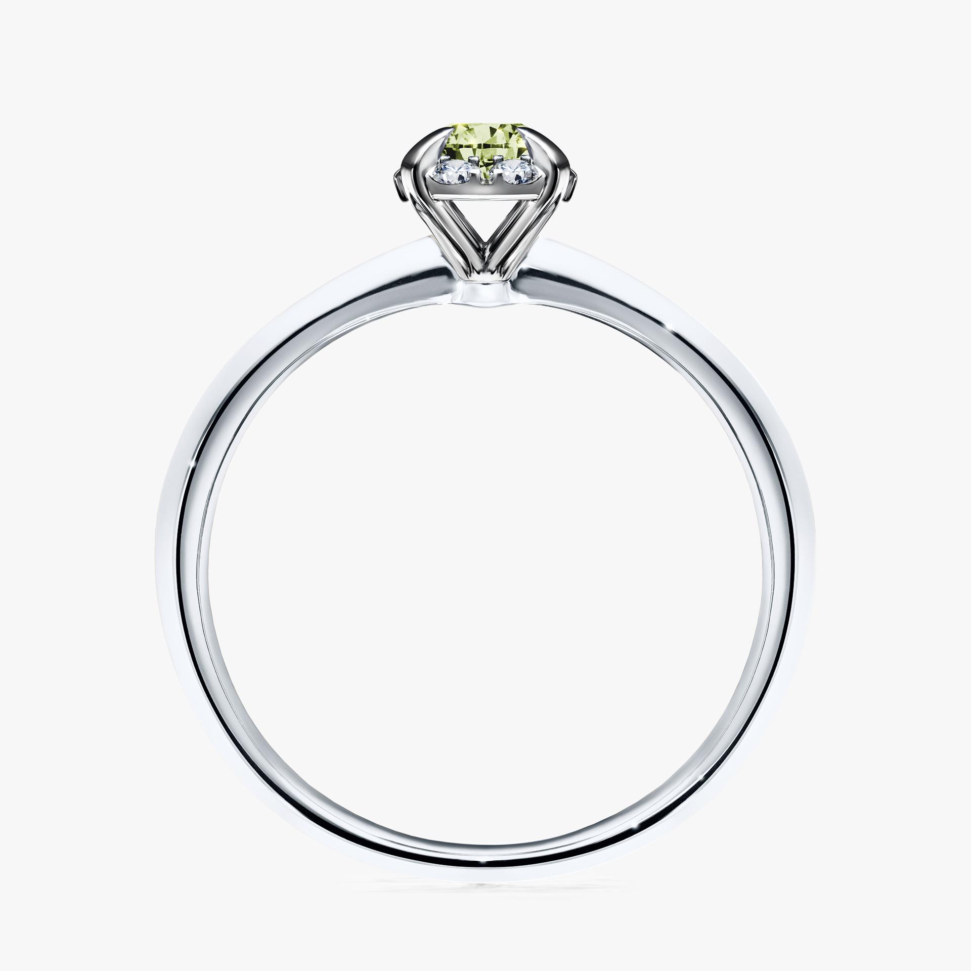Pierscionek zareczynowy z diamentem zielony_jasny 033 CT z bialego zlota my beauty 02