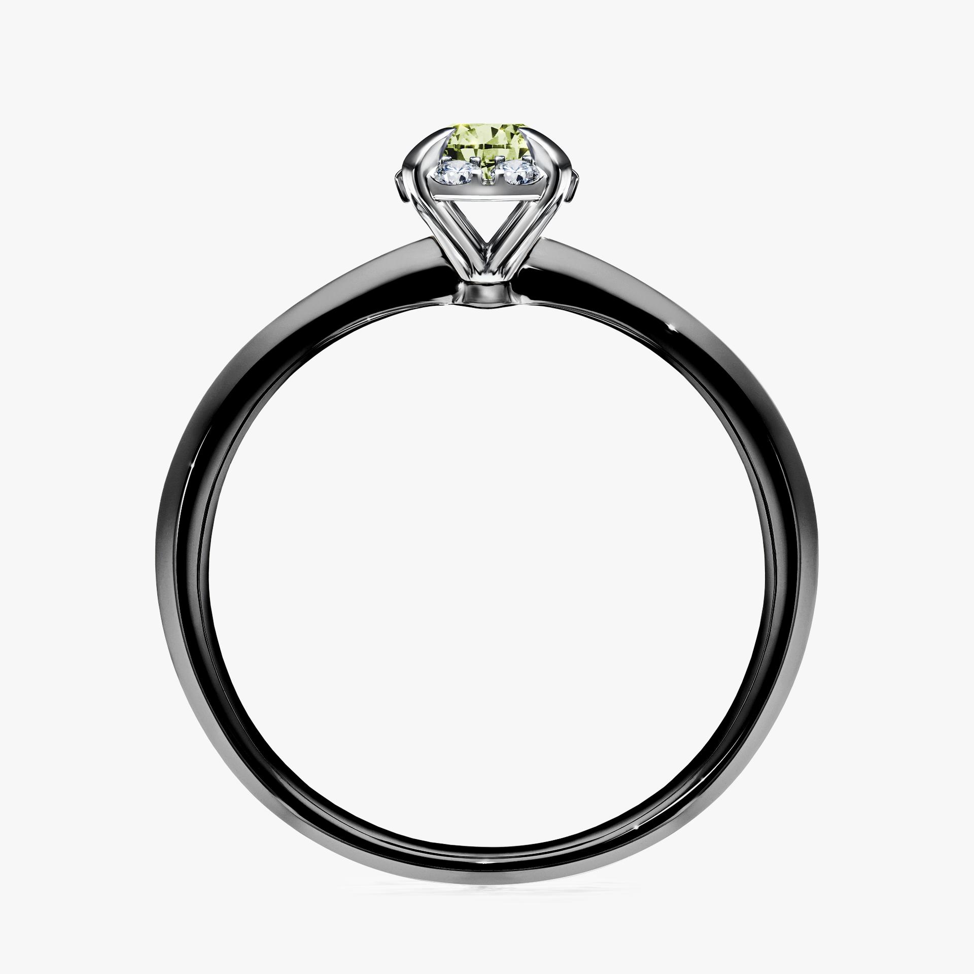 Pierscionek zareczynowy z diamentem zielony_jasny 033 CT z czarnego zlota my beauty 02