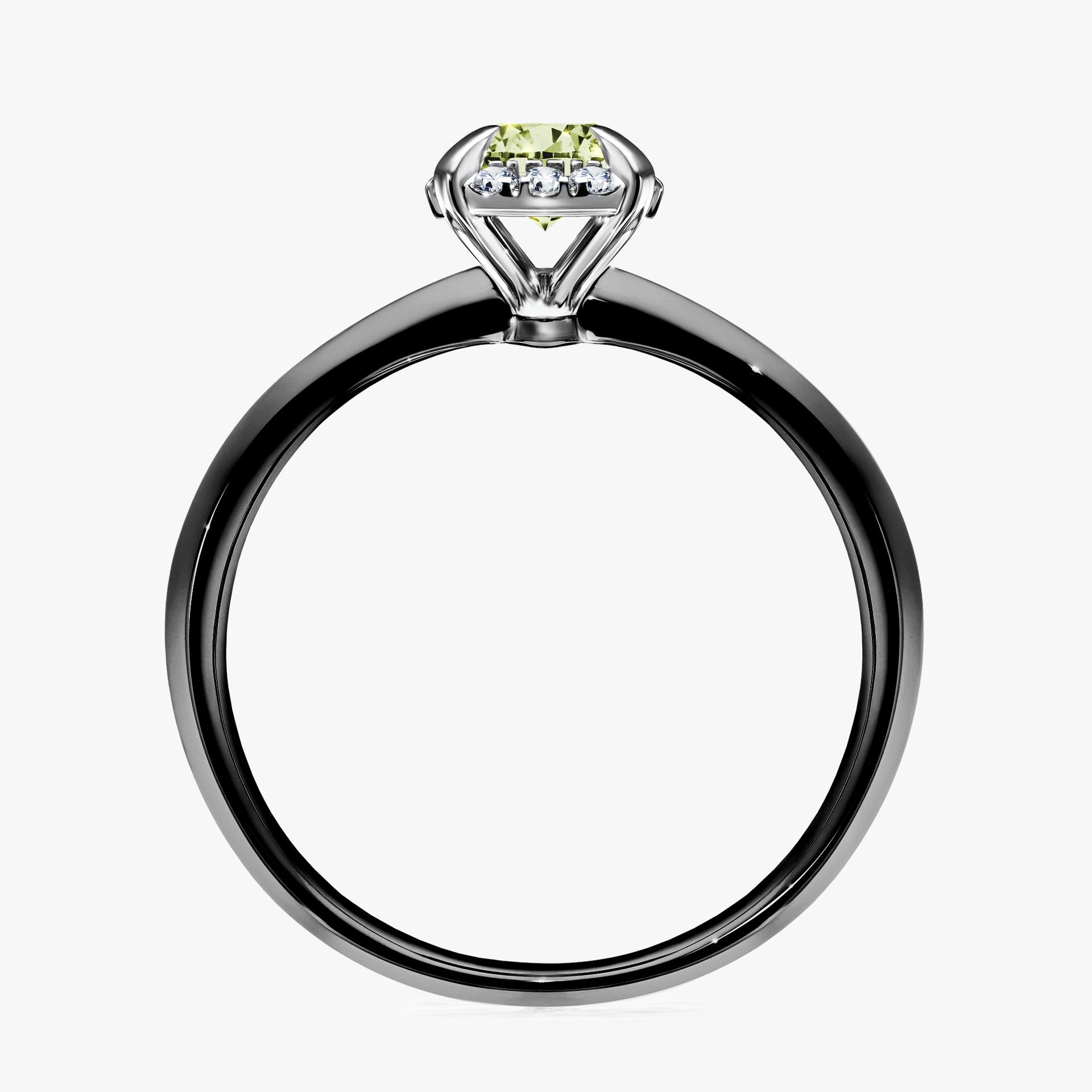 Pierscionek zareczynowy z diamentem zielony_jasny 062 CT z czarnego zlota my beauty 02