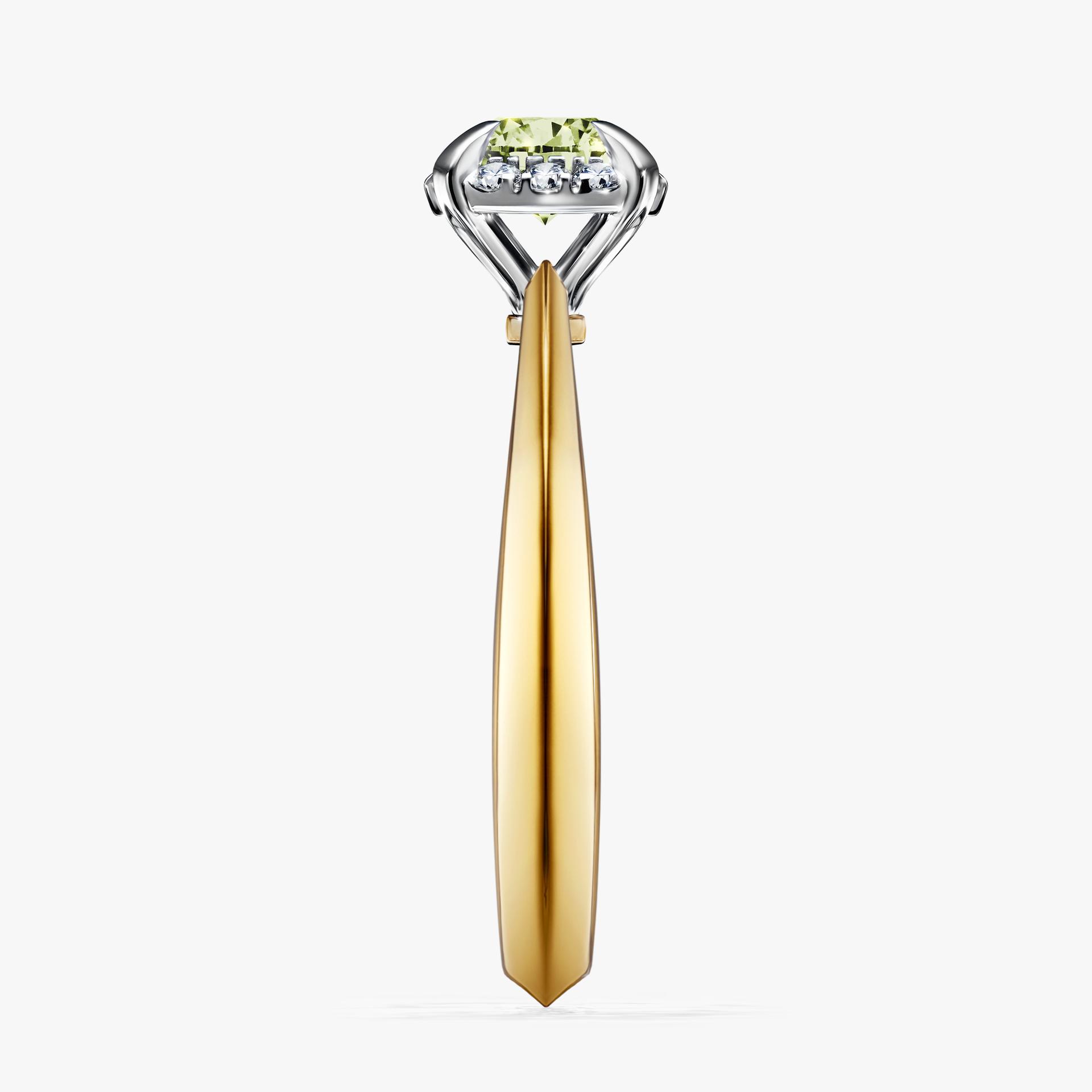 Pierscionek zareczynowy z diamentem zielony_jasny 062 CT z zoltego zlota my beauty 03