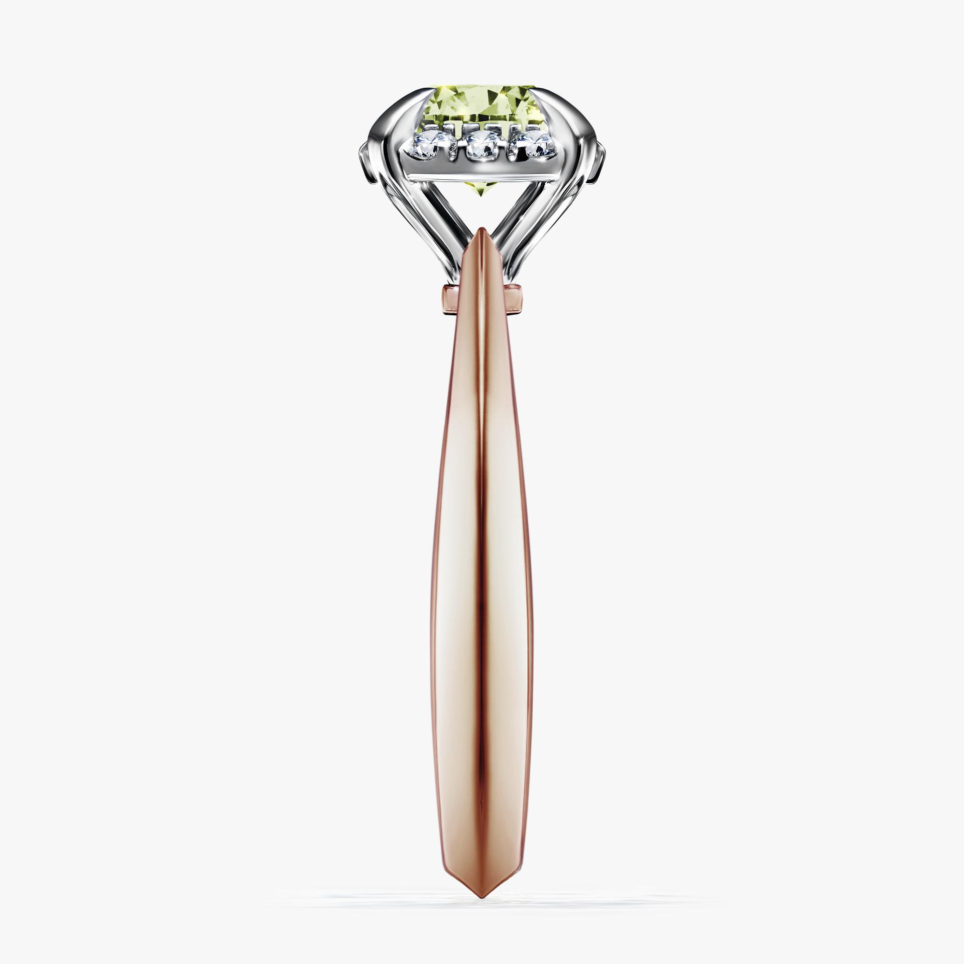 Pierscionek zareczynowy z diamentem zielony_jasny 098 CT z rozowego zlota my beauty 03