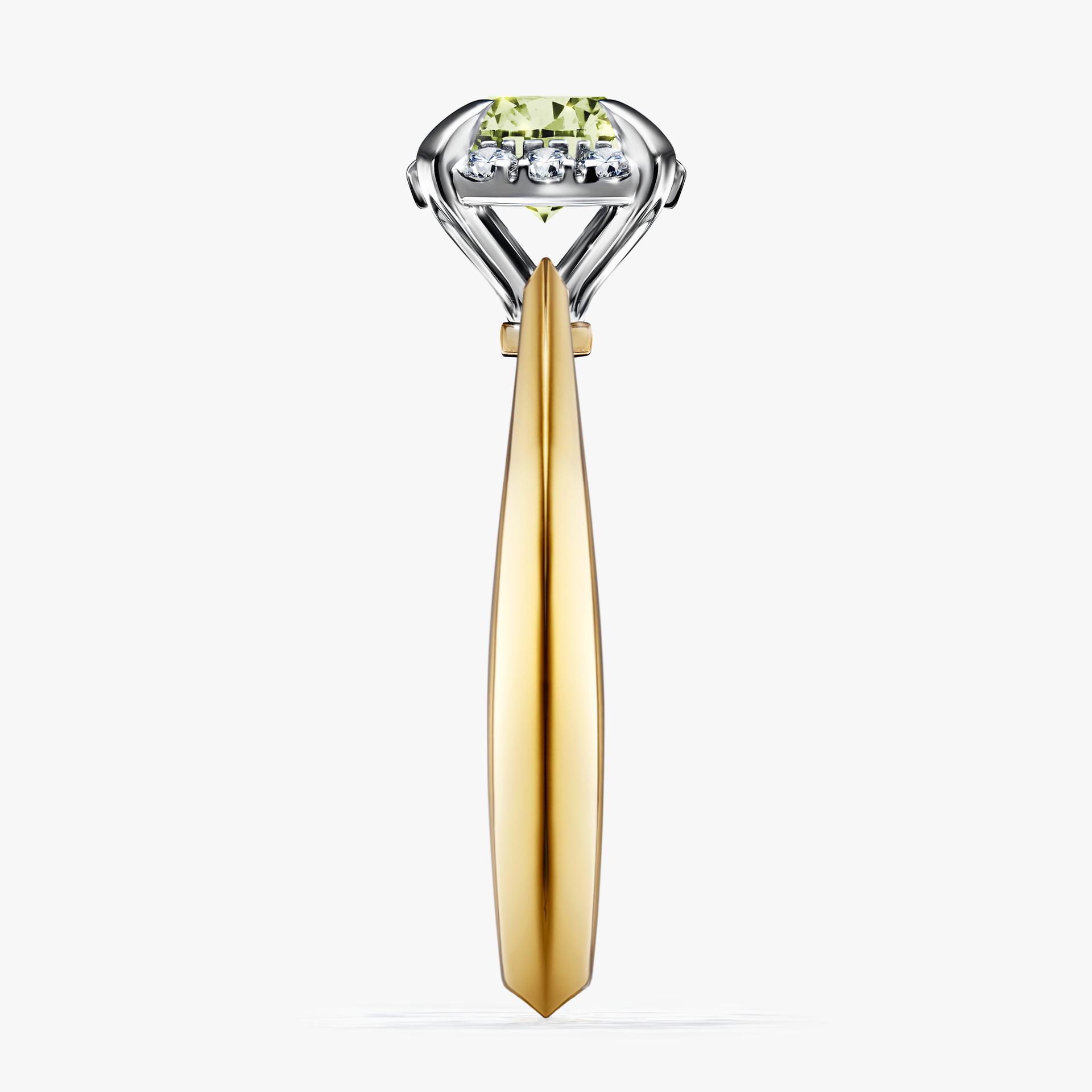 Pierscionek zareczynowy z diamentem zielony_jasny 098 CT z zoltego zlota my beauty 03