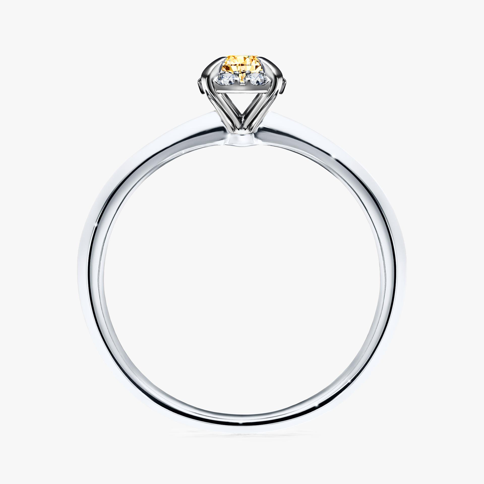 Pierscionek zareczynowy z diamentem zolty 014 CT z bialego zlota my beauty 02