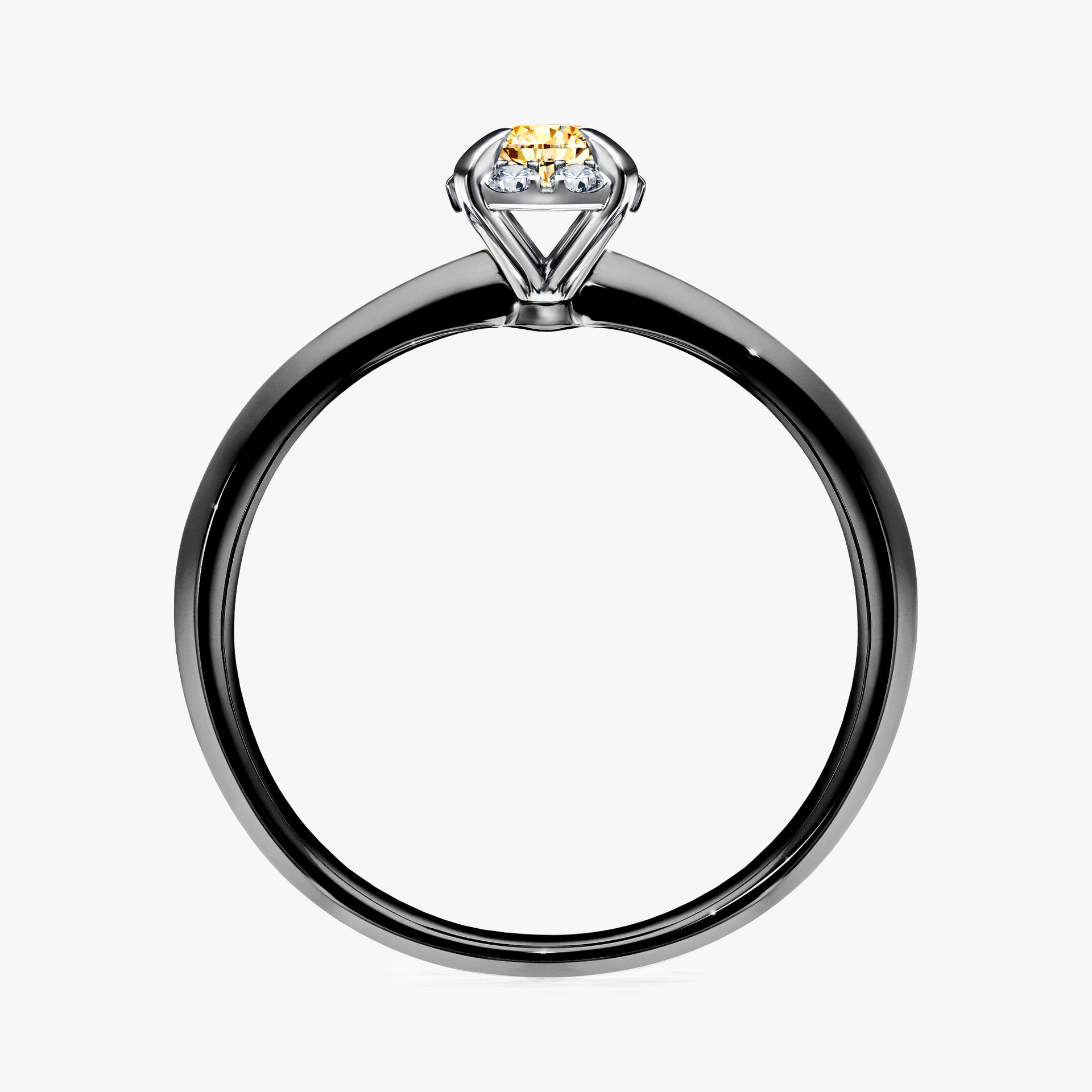 Pierscionek zareczynowy z diamentem zolty 014 CT z czarnego zlota my beauty 02