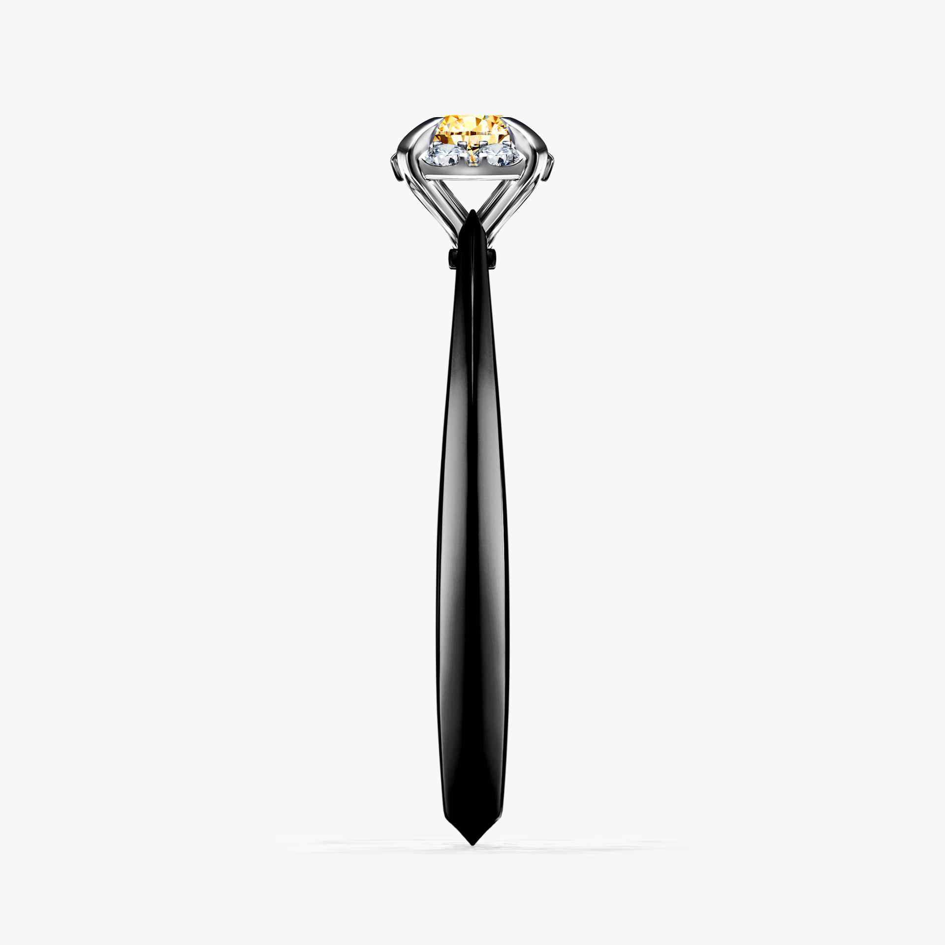 Pierscionek zareczynowy z diamentem zolty 014 CT z czarnego zlota my beauty 03