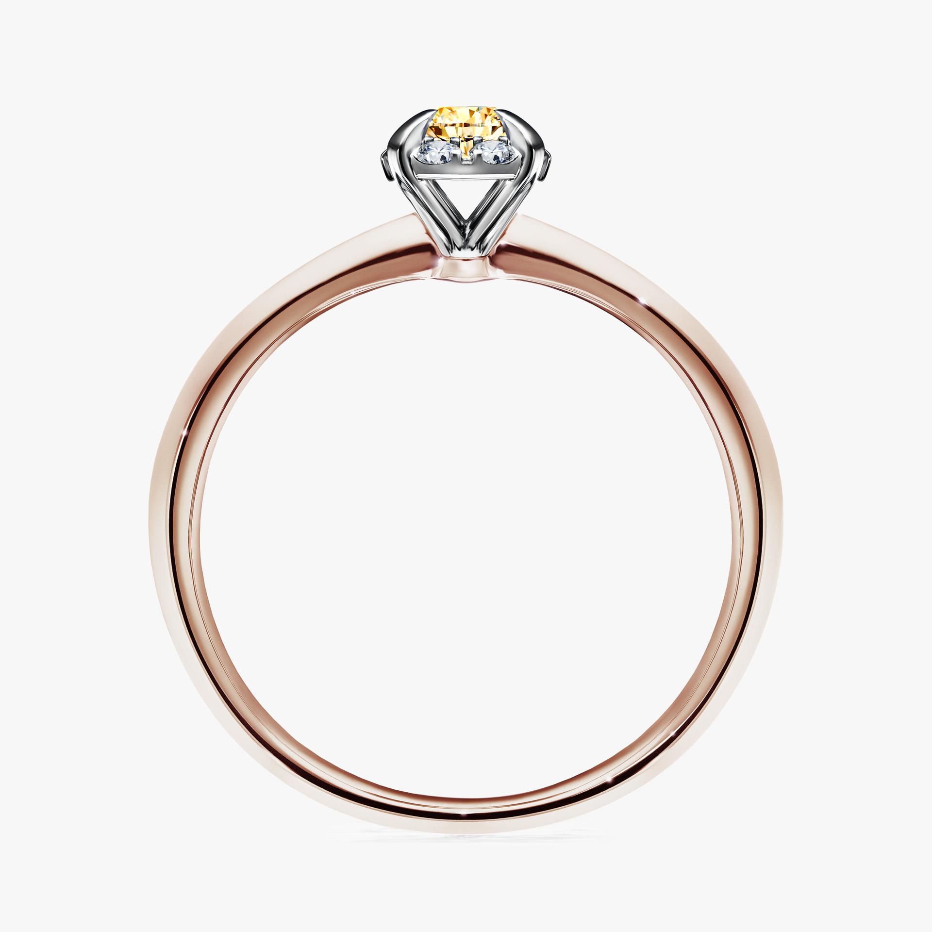 Pierscionek zareczynowy z diamentem zolty 014 CT z rozowego zlota my beauty 02