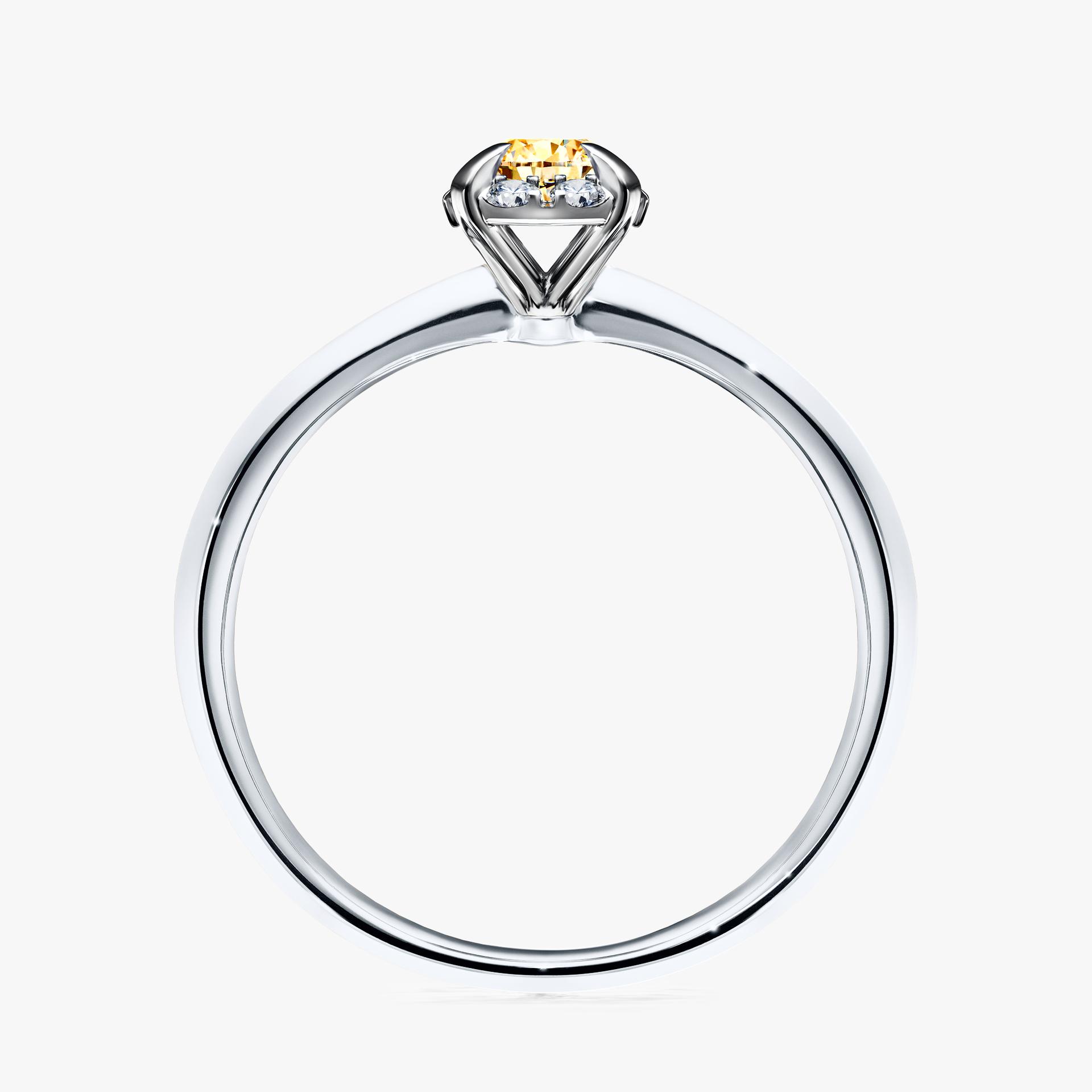 Pierścionek zaręczynowy My Beauty z białego złota z żółtym diamentem 0,33ct