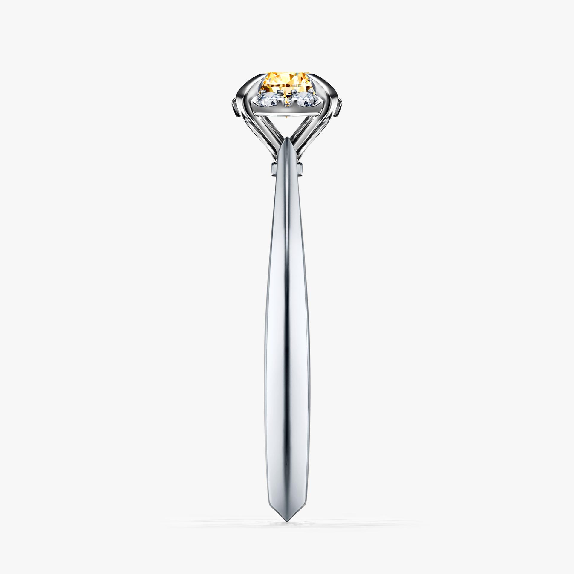 Pierścionek zaręczynowy My Beauty z białego złota z żółtym diamentem 0,33ct