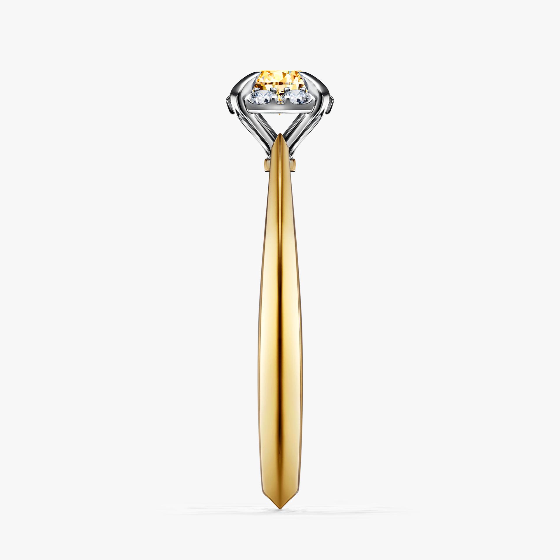Pierscionek zareczynowy z diamentem zolty 033 CT z zoltego zlota my beauty 03