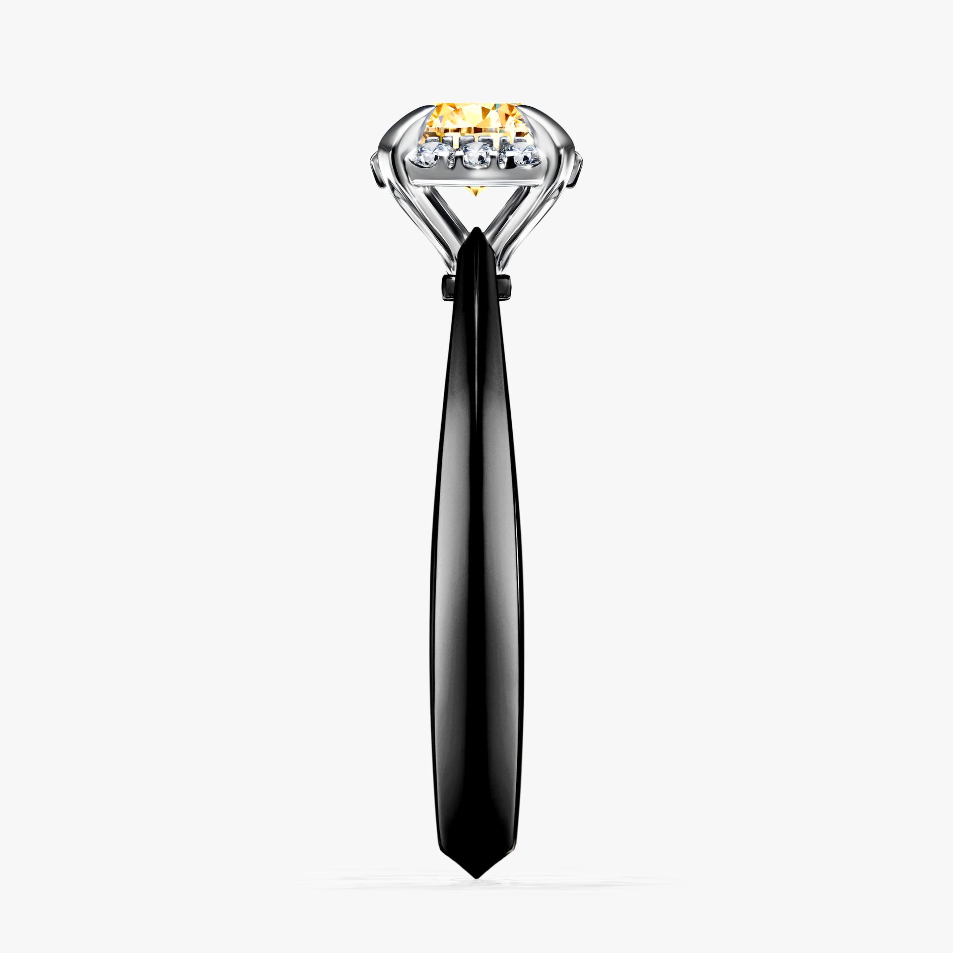 Pierscionek zareczynowy z diamentem zolty 062 CT z czarnego zlota my beauty 03