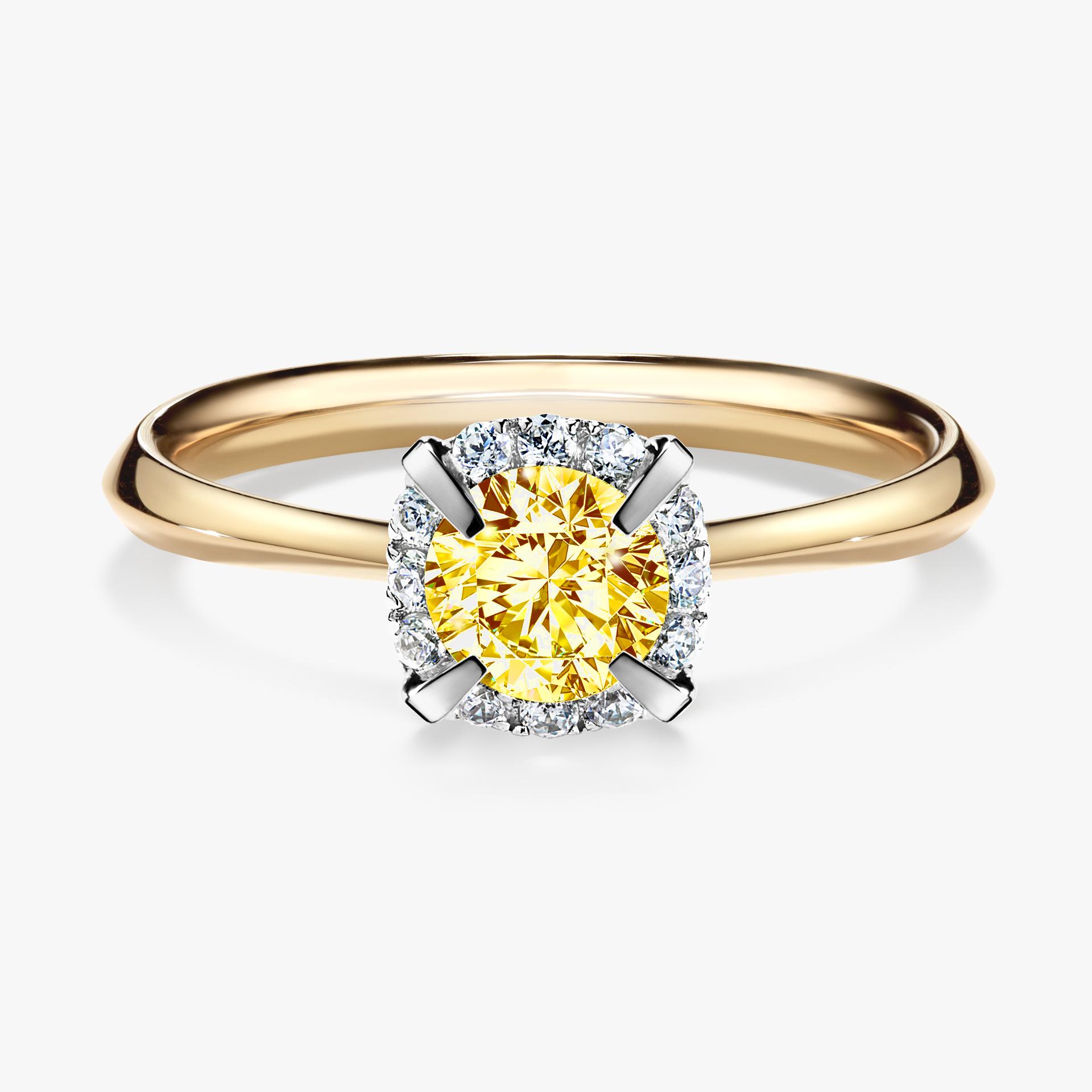 Pierścionek zaręczynowy My Beauty z żółtego złota z żółtym diamentem 0,62ct