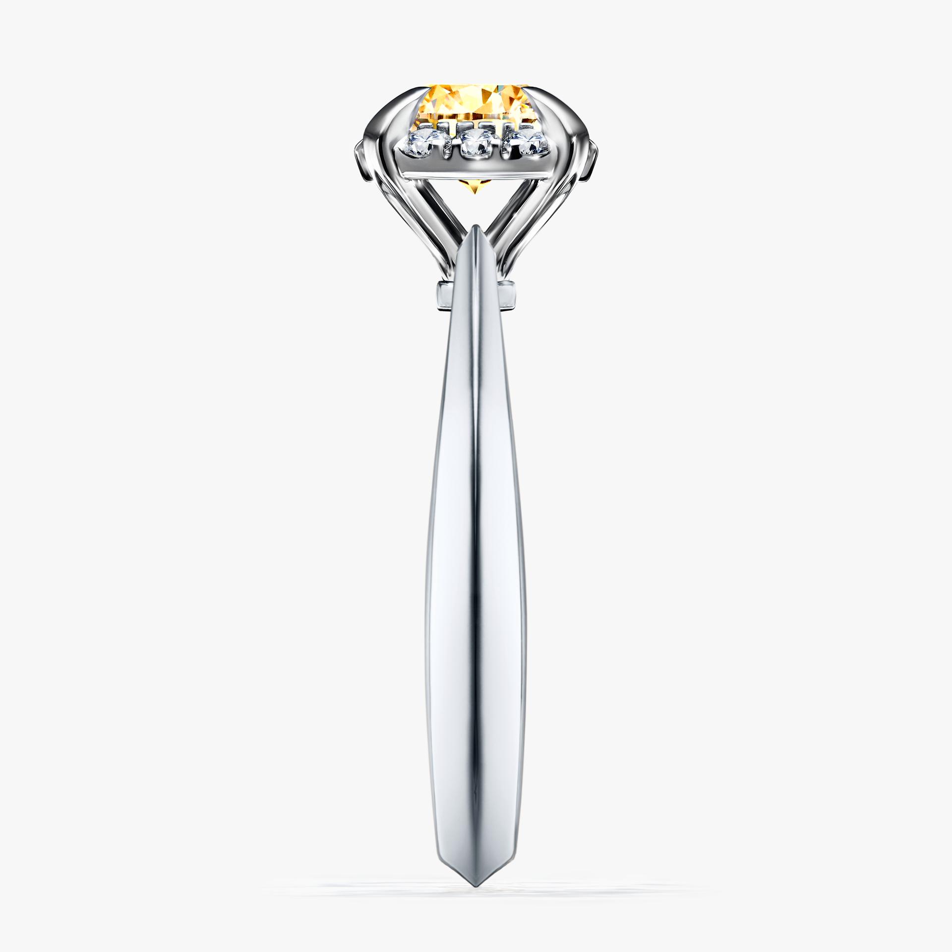 Pierscionek zareczynowy z diamentem zolty 098 CT z bialego zlota my beauty 03