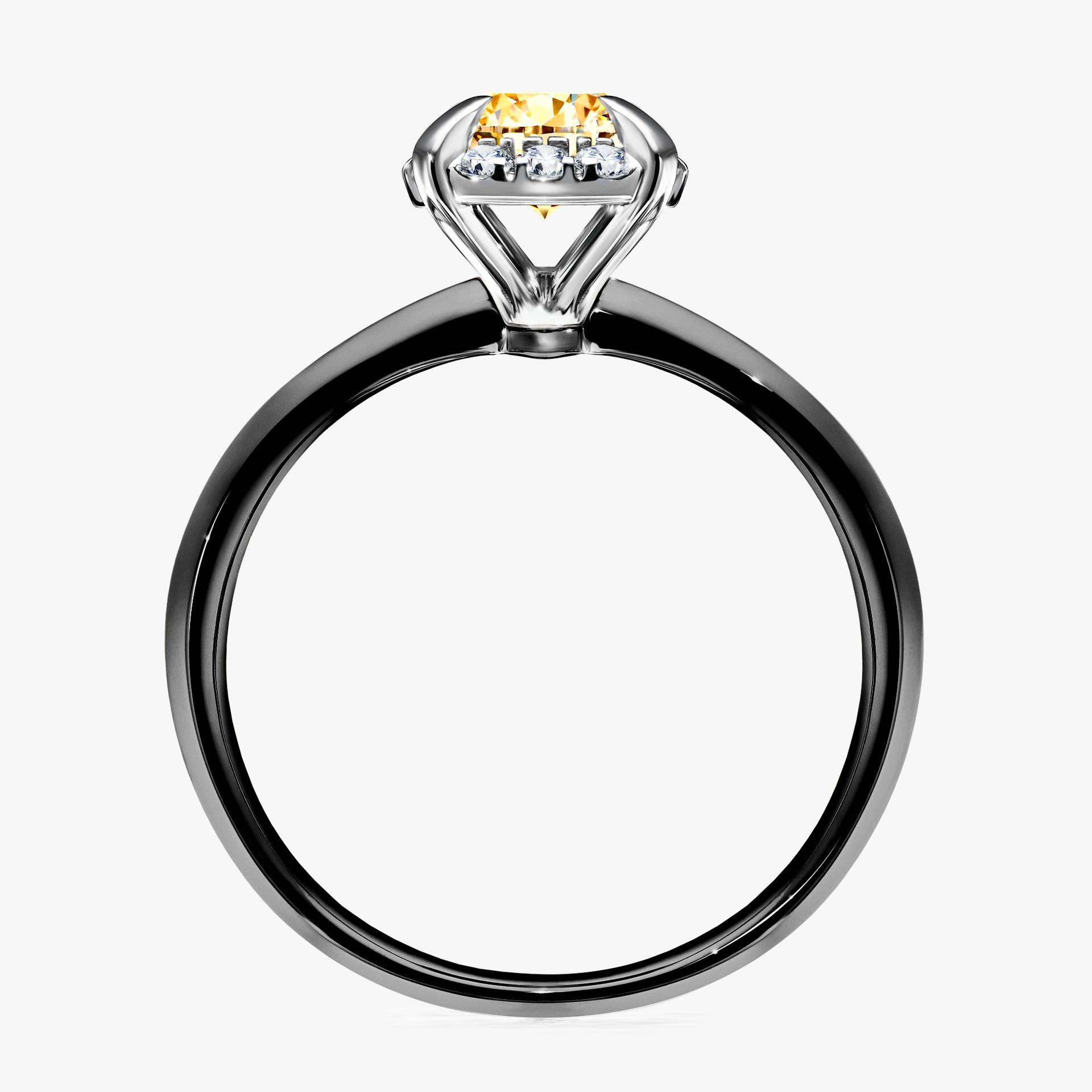 Pierścionek zaręczynowy My Beauty z czarnego złota z żółtym diamentem 0,98ct