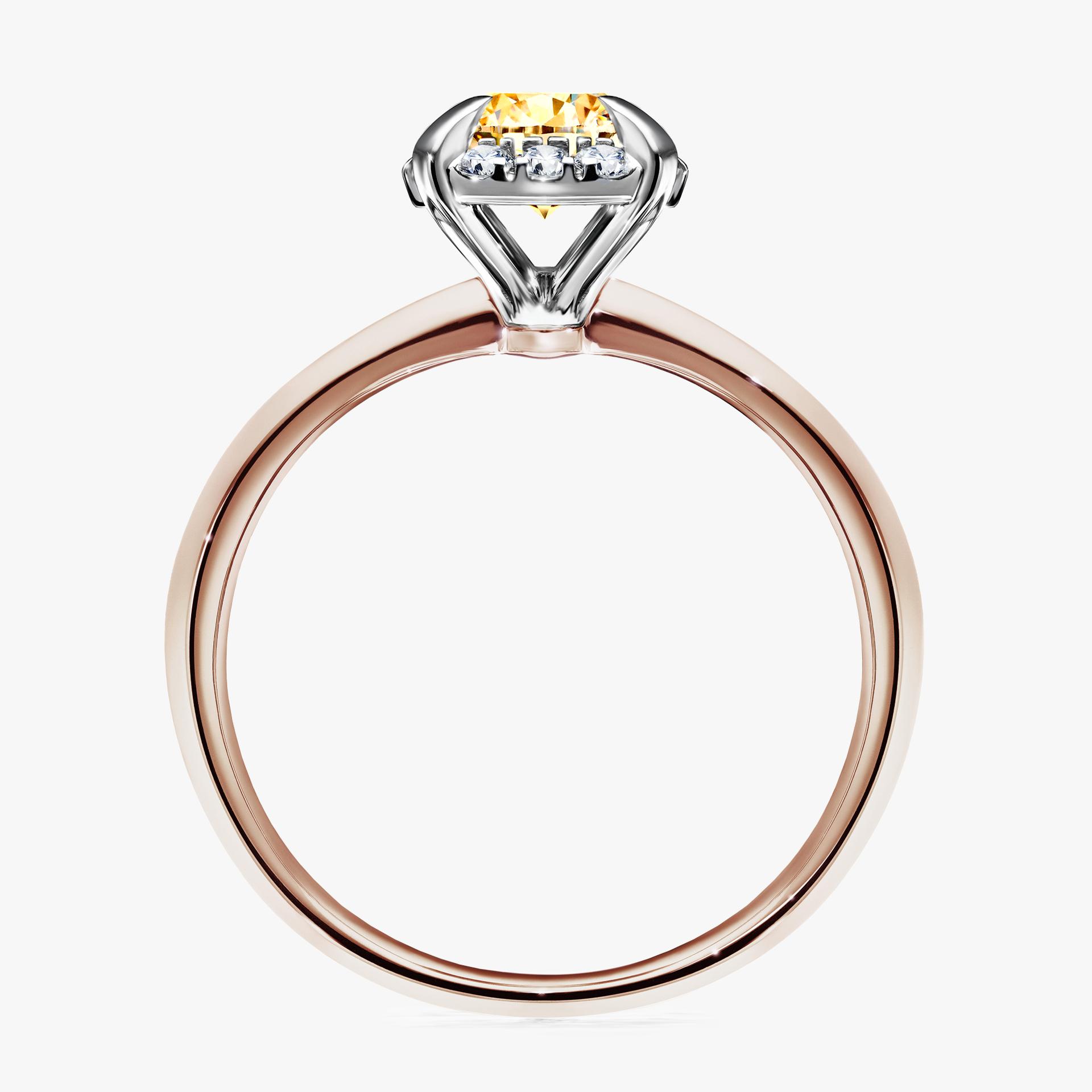 Pierscionek zareczynowy z diamentem zolty 098 CT z rozowego zlota my beauty 02