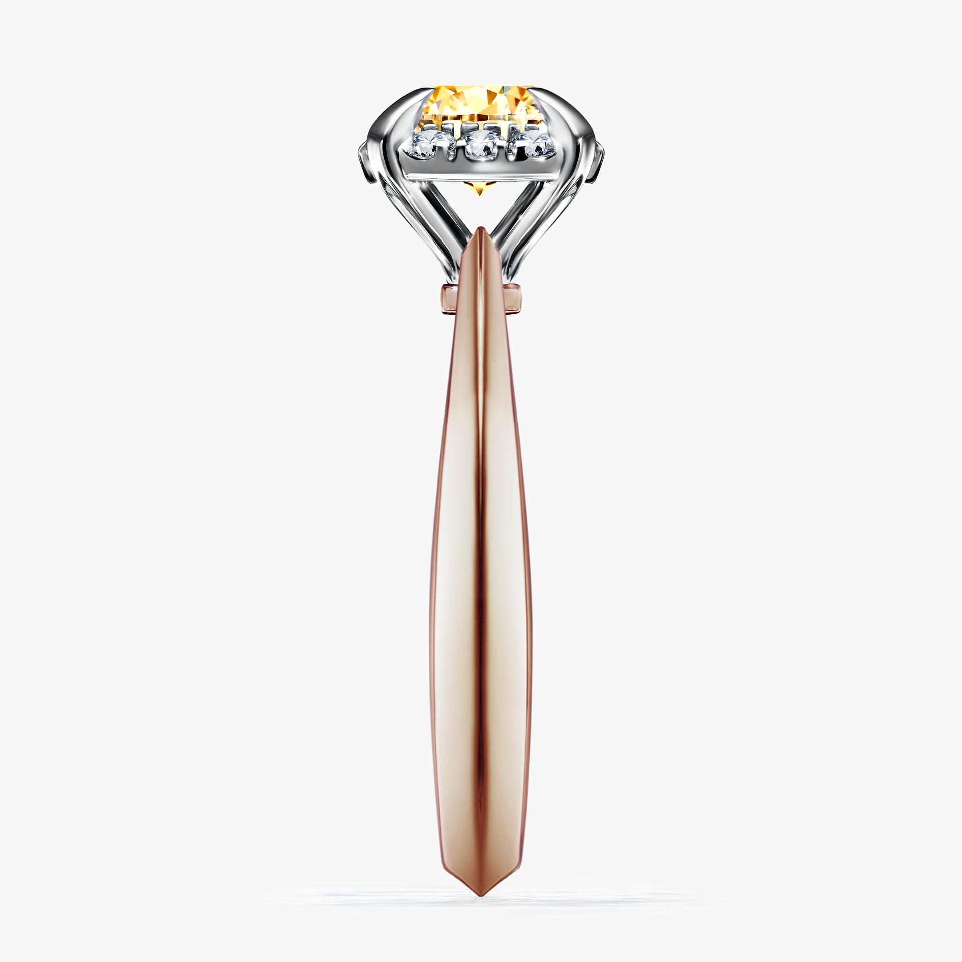 Pierscionek zareczynowy z diamentem zolty 098 CT z rozowego zlota my beauty 03