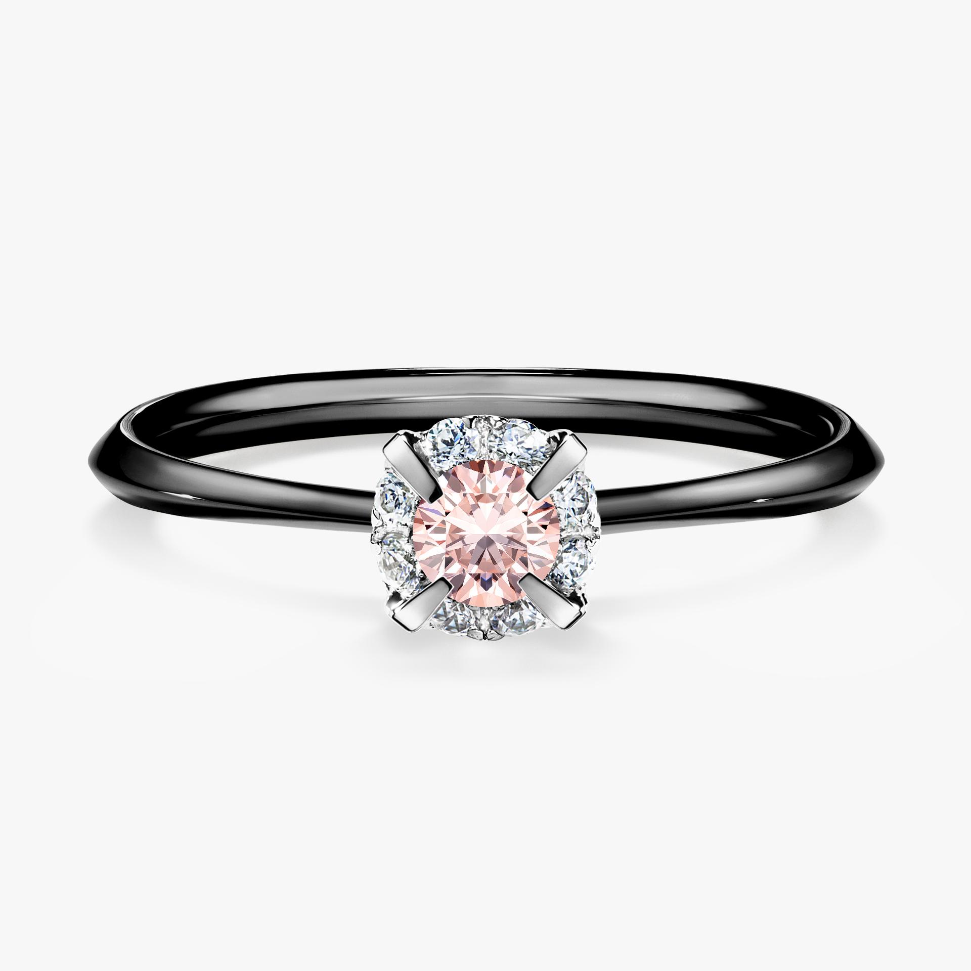 Pierscionek zareczynowy z morganitem 014 CT z czarnego zlota my beauty 01