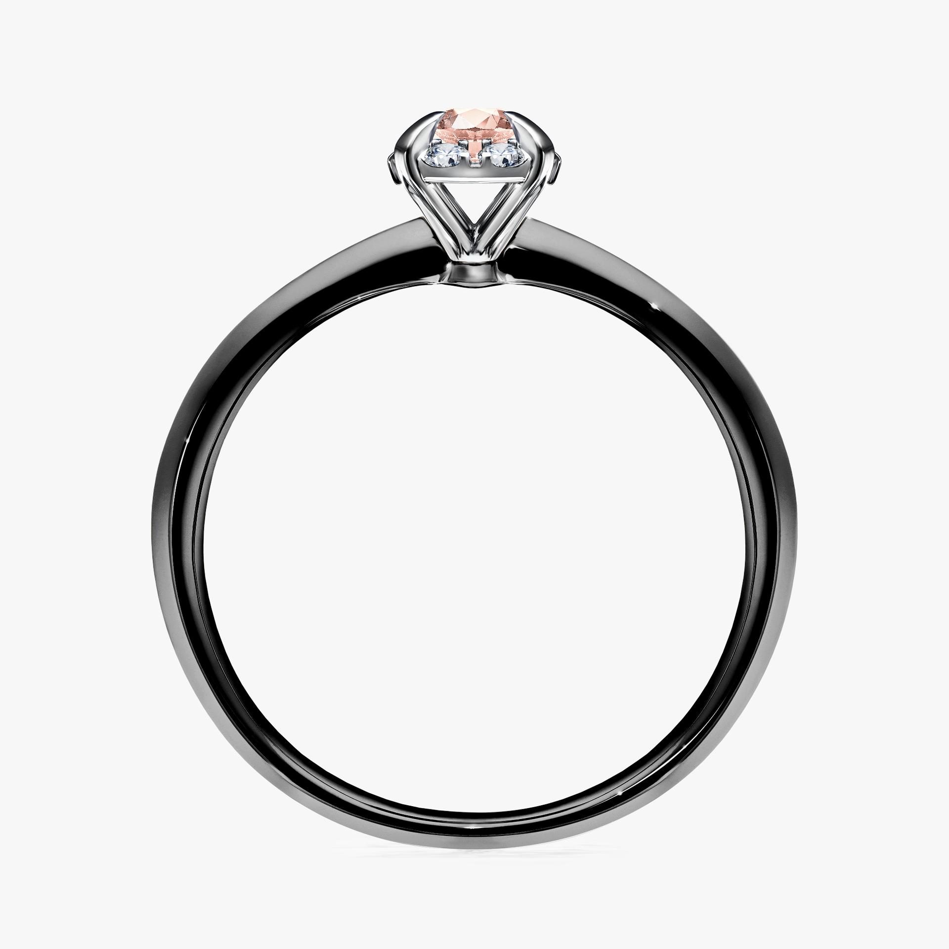 Pierscionek zareczynowy z morganitem 014 CT z czarnego zlota my beauty 02