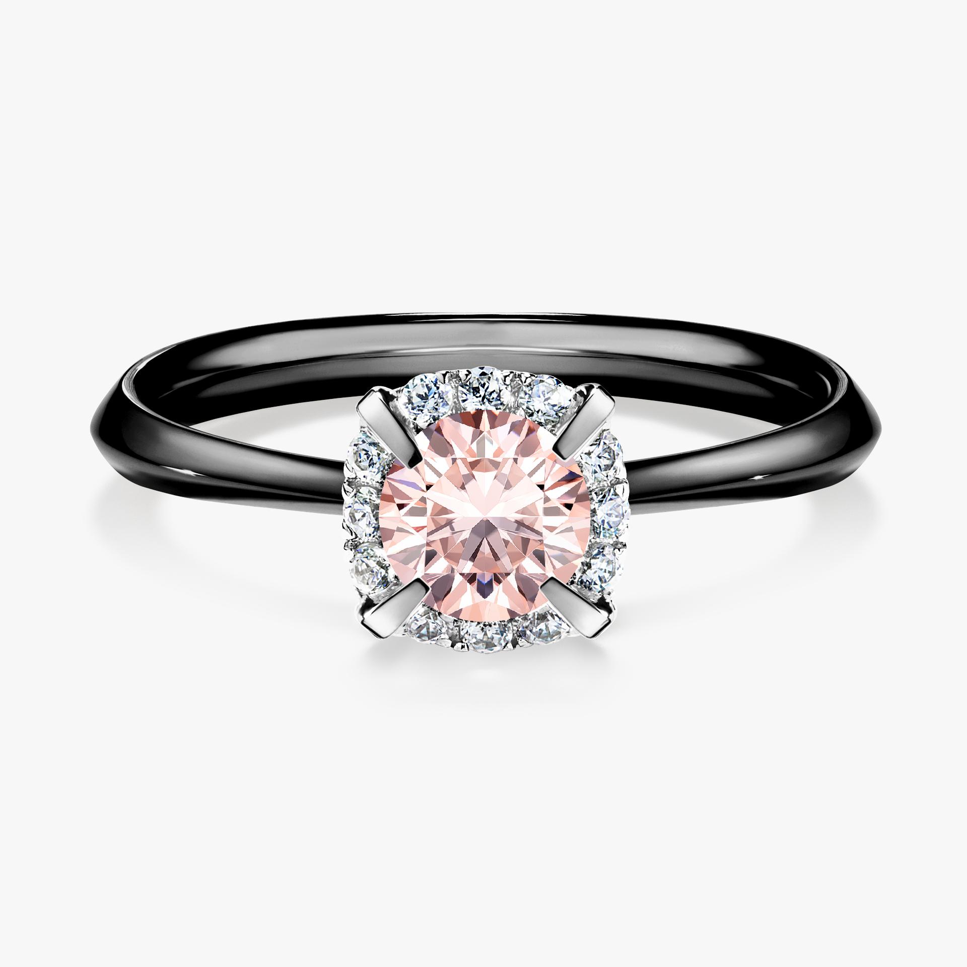 Pierscionek zareczynowy z morganitem 062 CT z czarnego zlota my beauty 01