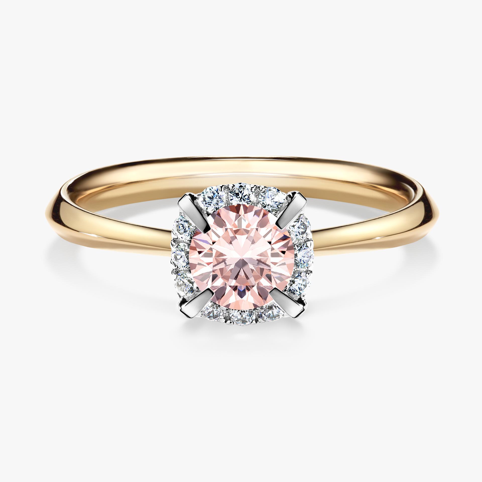 Pierscionek zareczynowy z morganitem 062 CT z zoltego zlota my beauty 01