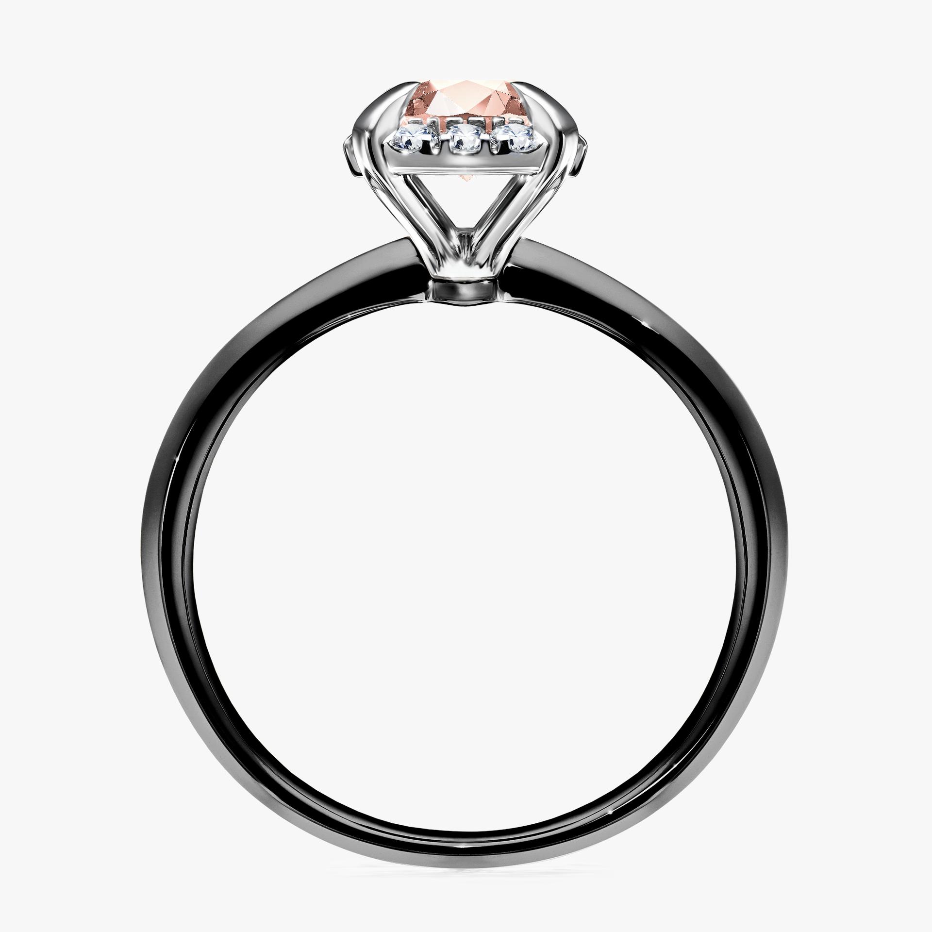 Pierscionek zareczynowy z morganitem 098 CT z czarnego zlota my beauty 02