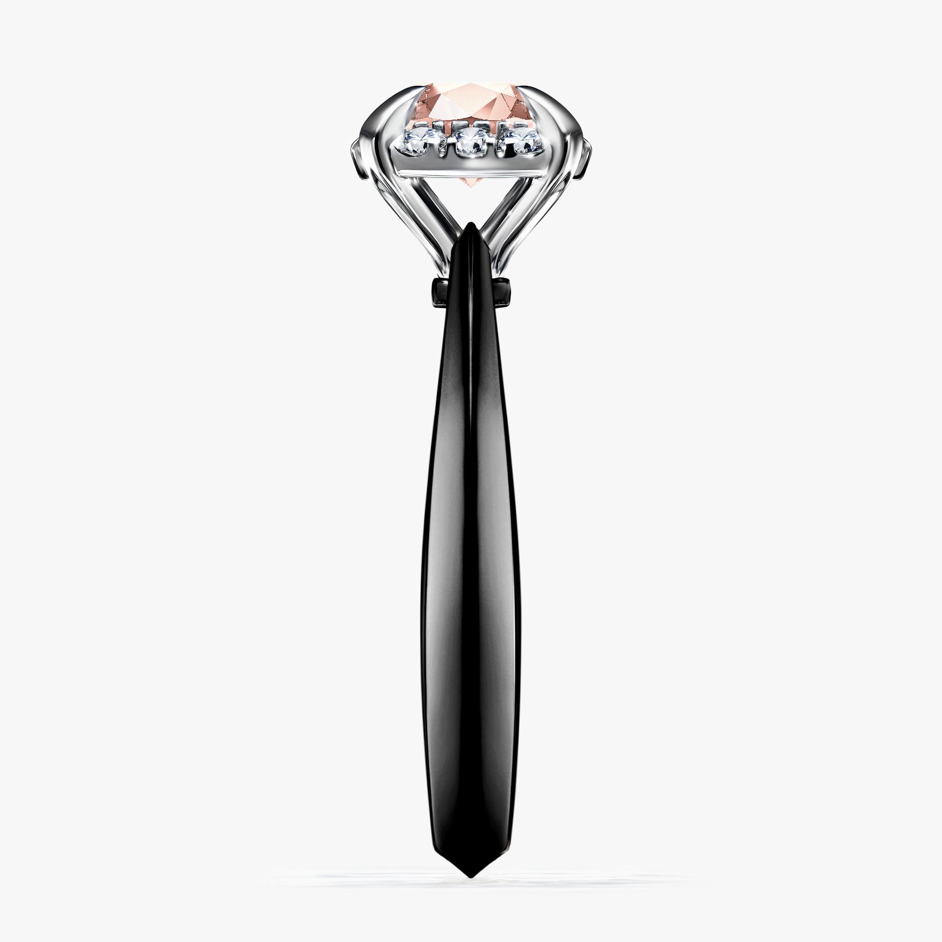 Pierscionek zareczynowy z morganitem 098 CT z czarnego zlota my beauty 03