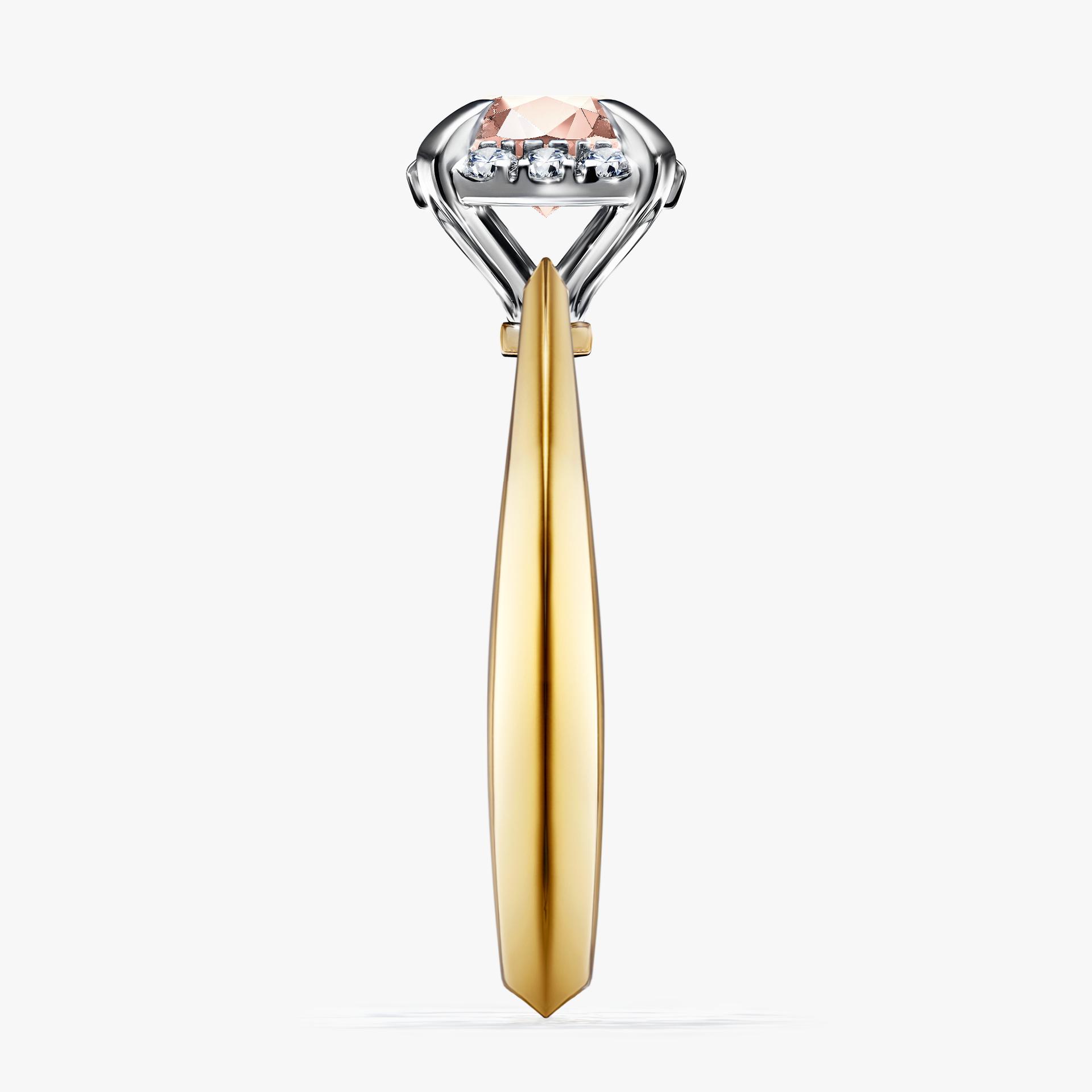 Pierscionek zareczynowy z morganitem 098 CT z zoltego zlota my beauty 03