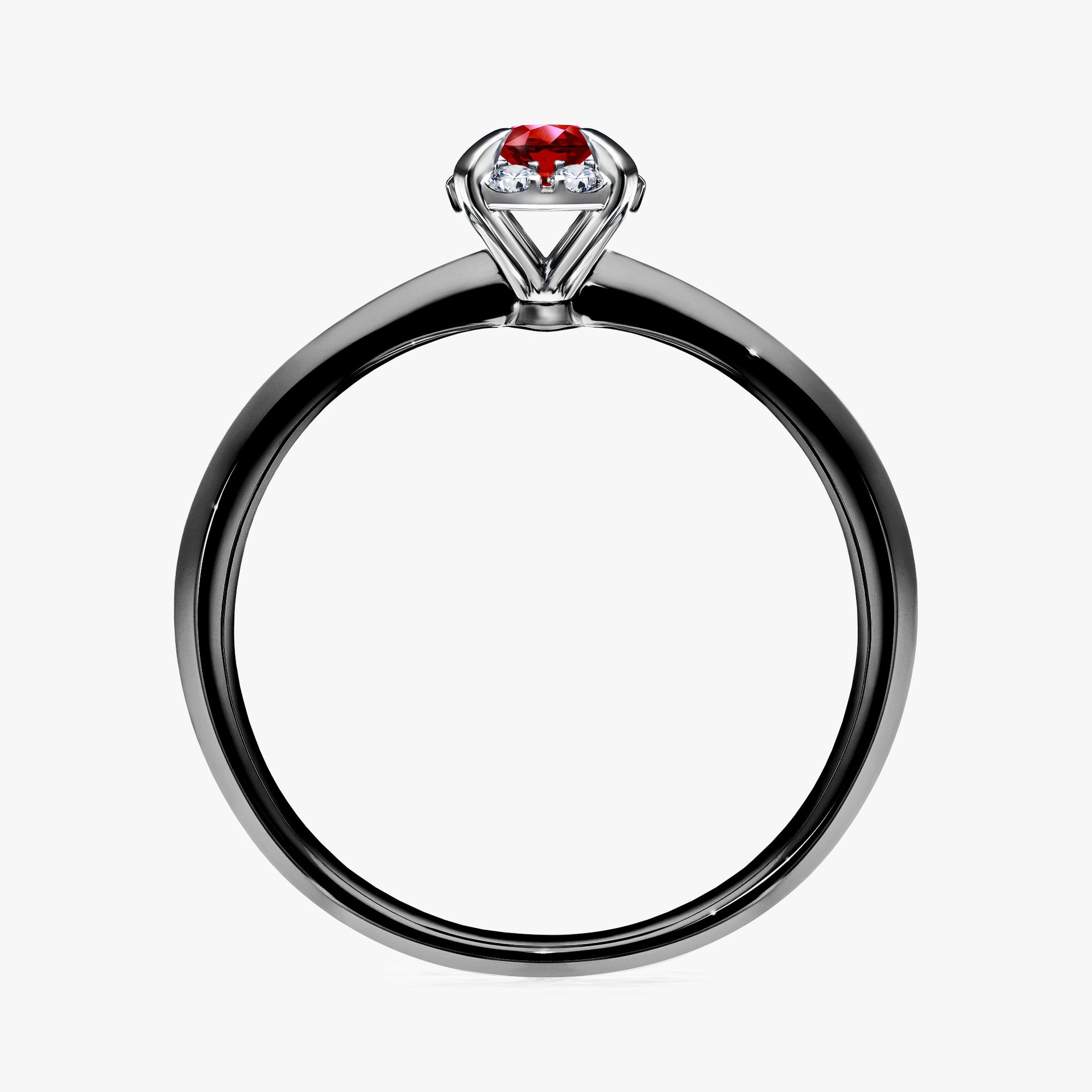 Pierscionek zareczynowy z rubinem 014 CT z czarnego zlota my beauty 02