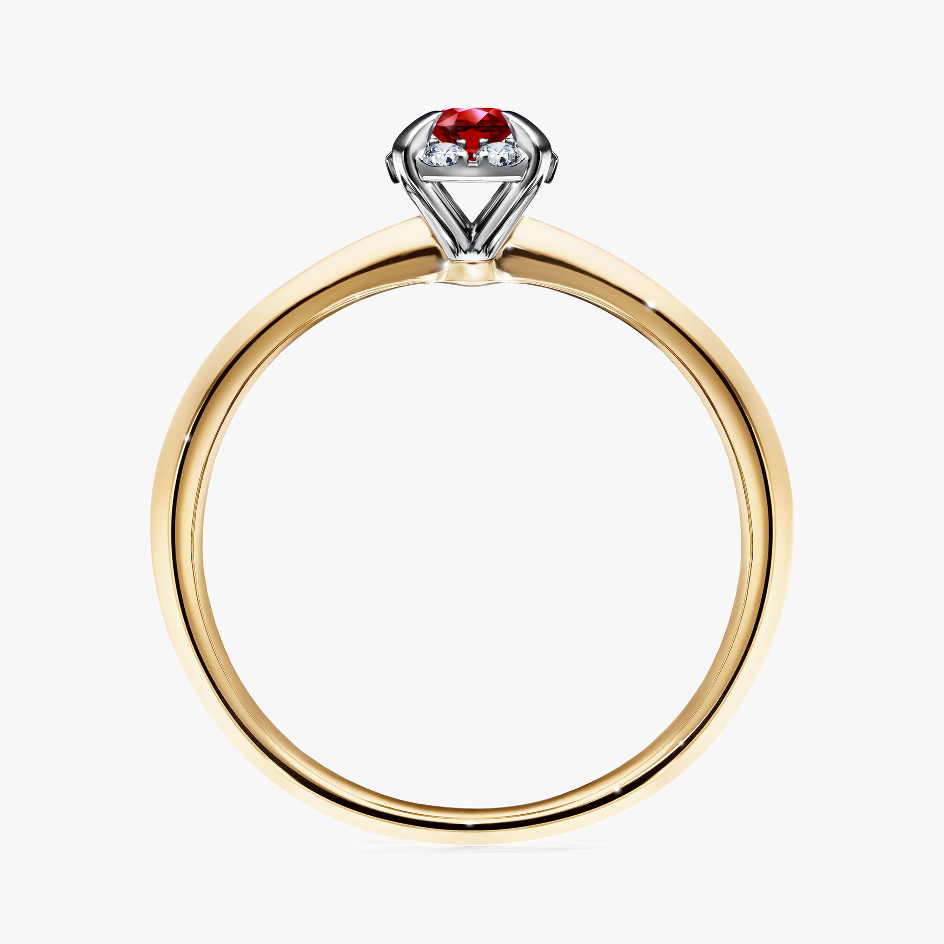Pierścionek zaręczynowy My Beauty z żółtego złota z rubinem 0,14ct
