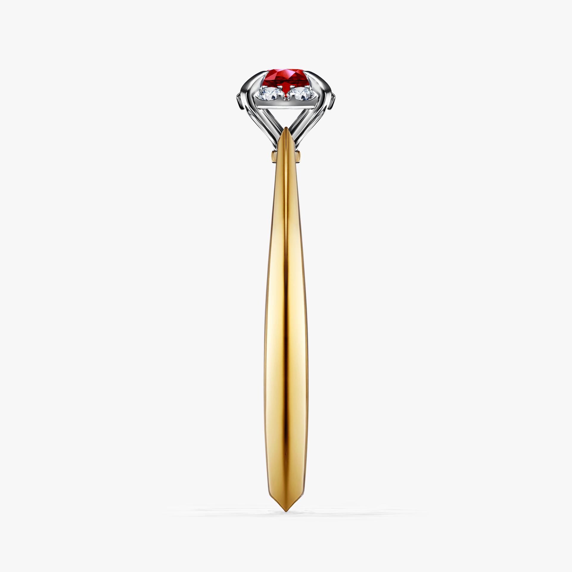 Pierścionek zaręczynowy My Beauty z żółtego złota z rubinem 0,14ct