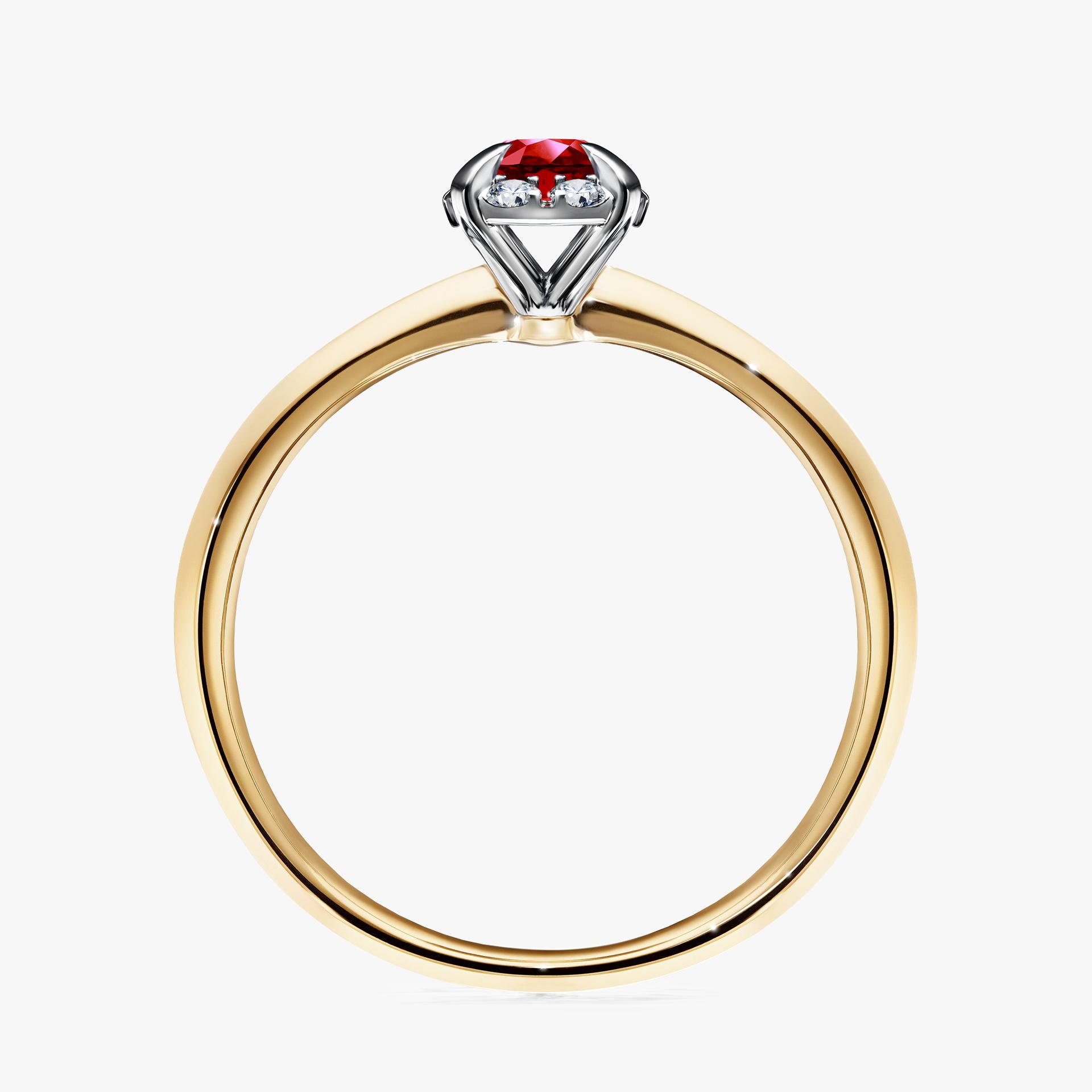 Pierścionek zaręczynowy My Beauty z żółtego złota z rubinem 0,33ct