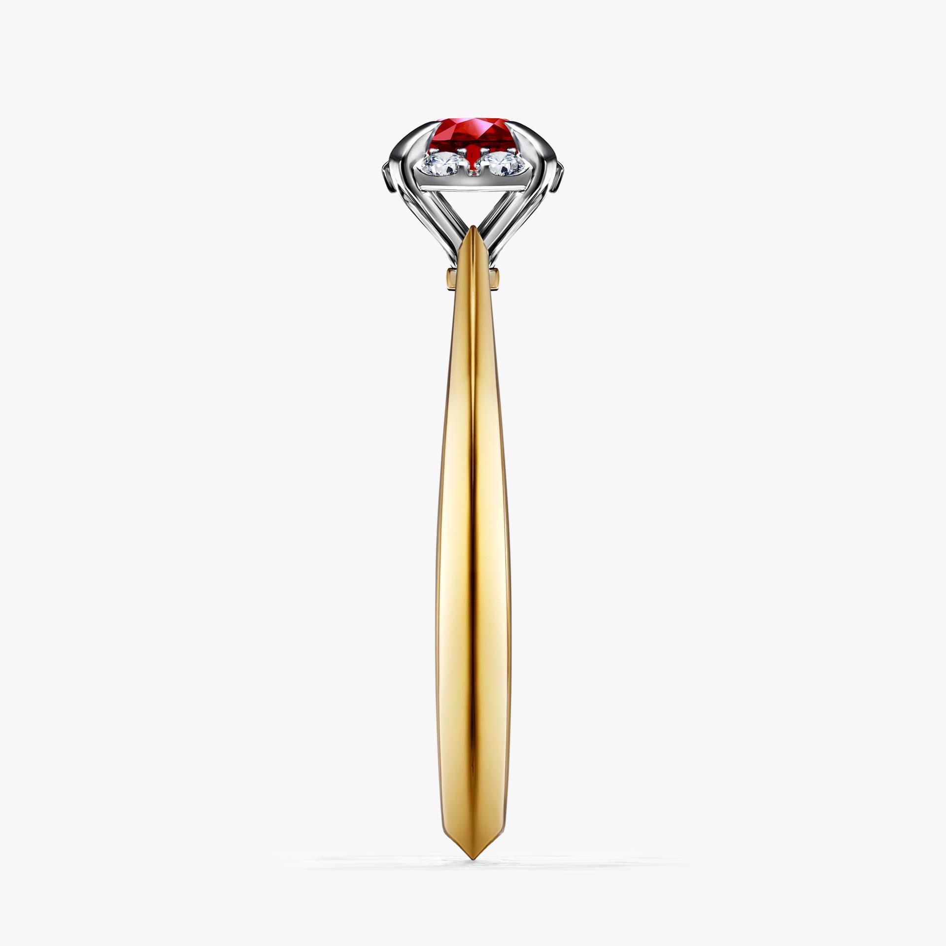 Pierścionek zaręczynowy My Beauty z żółtego złota z rubinem 0,33ct