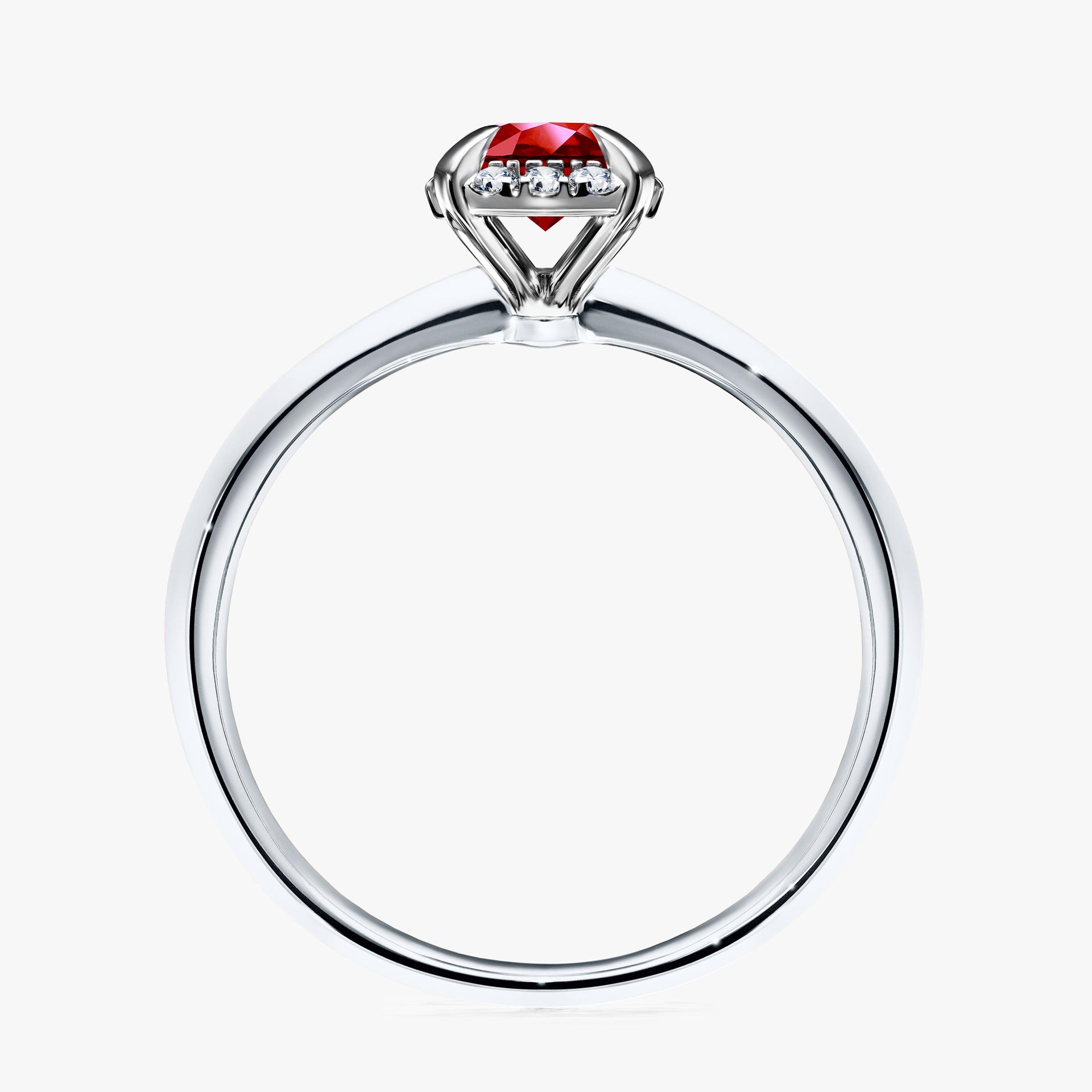 Pierścionek zaręczynowy My Beauty z białego złota z rubinem 0,62ct