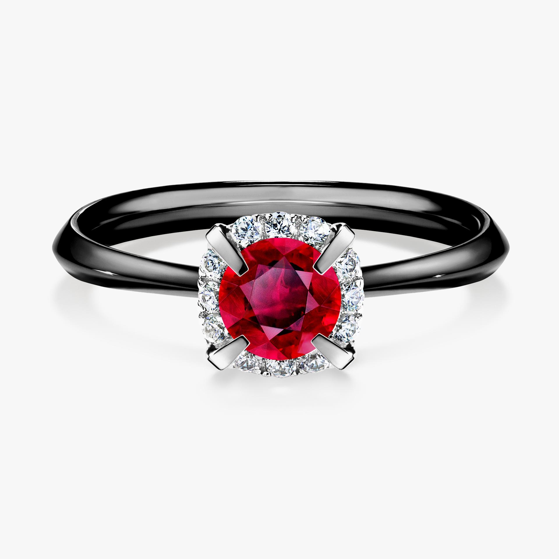 Pierscionek zareczynowy z rubinem 062 CT z czarnego zlota my beauty 01