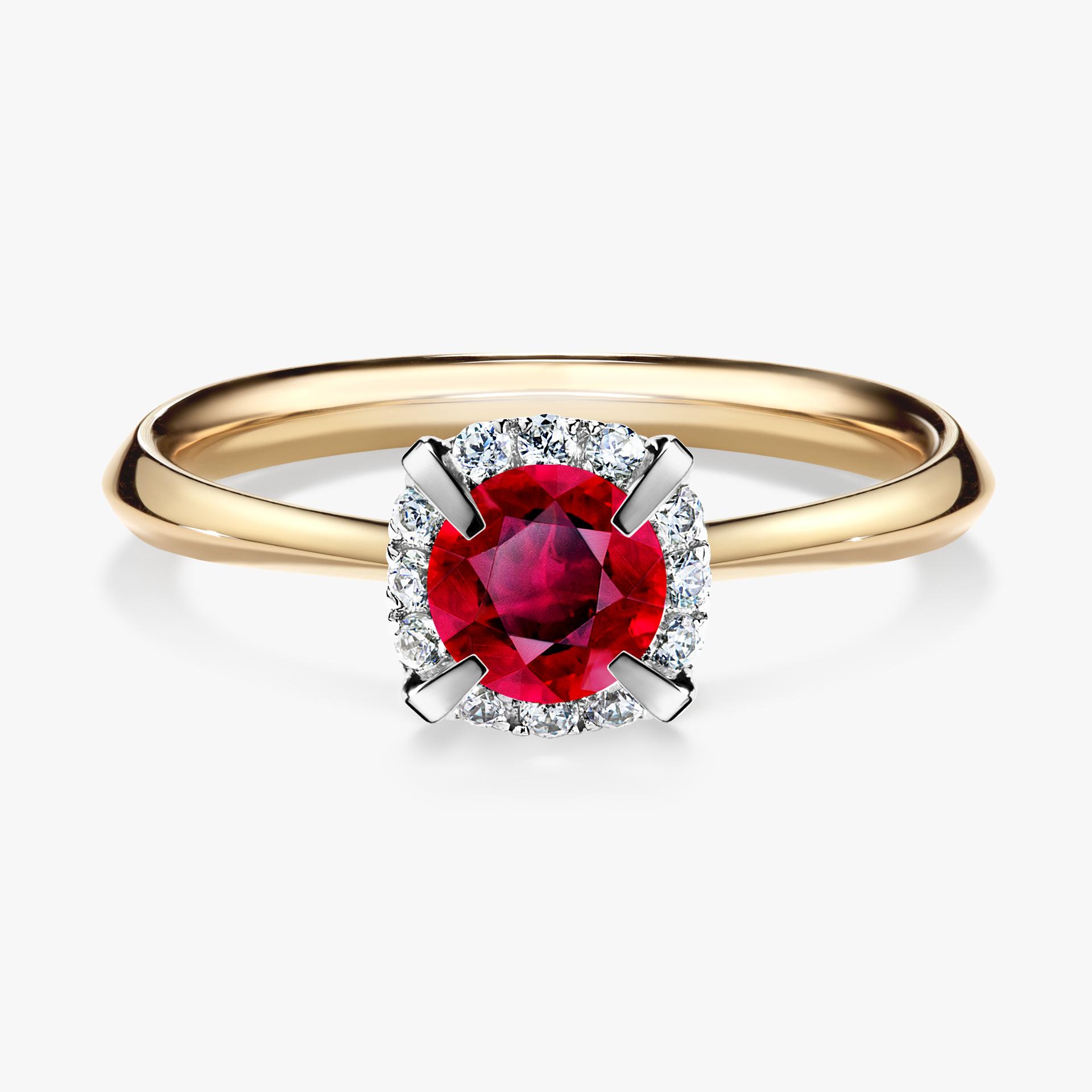 Pierscionek zareczynowy z rubinem 062 CT z zoltego zlota my beauty 01
